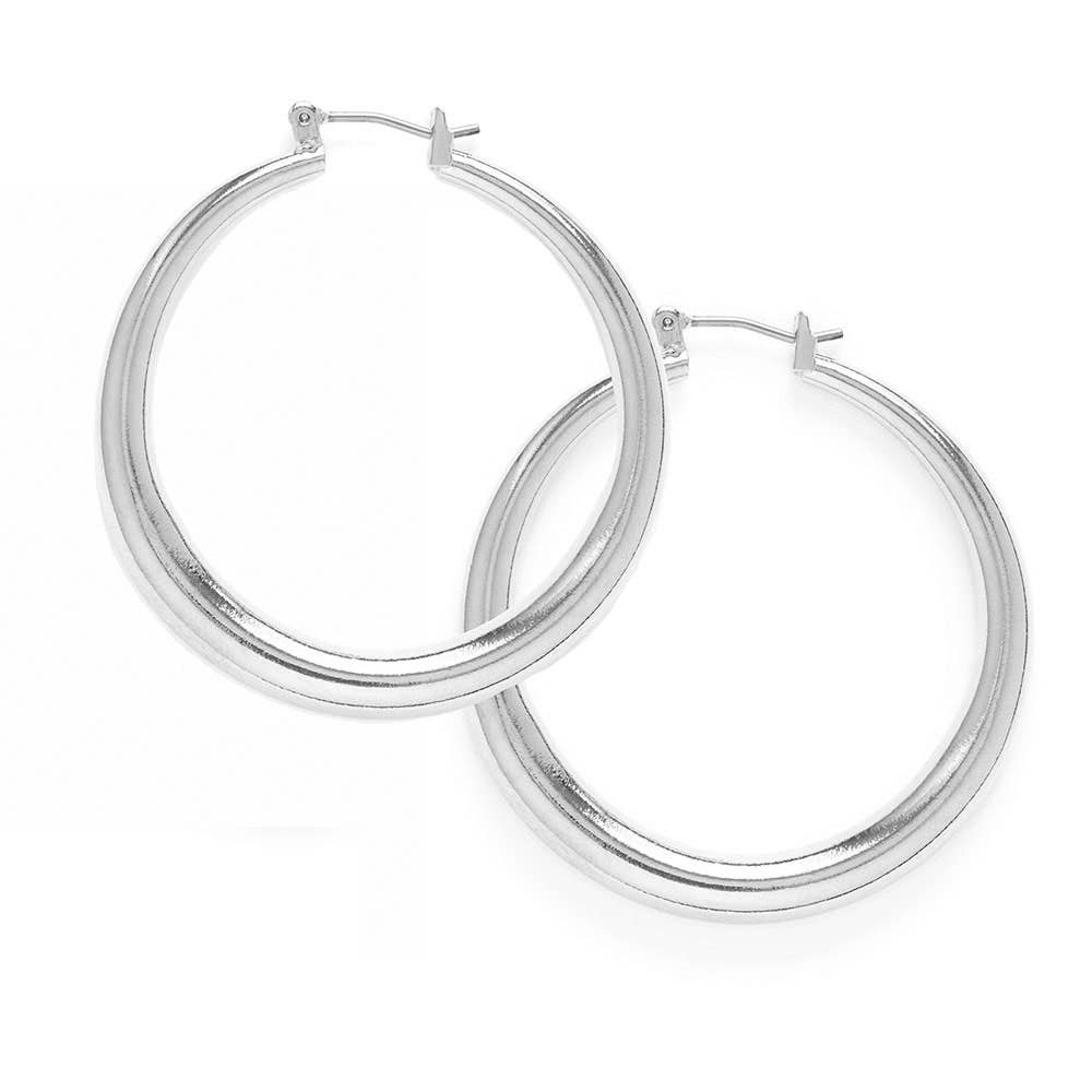 Large Maria hoops earrings by Amano Studio, featuring bold gold hoop design with smooth polished surface and minimalist style.