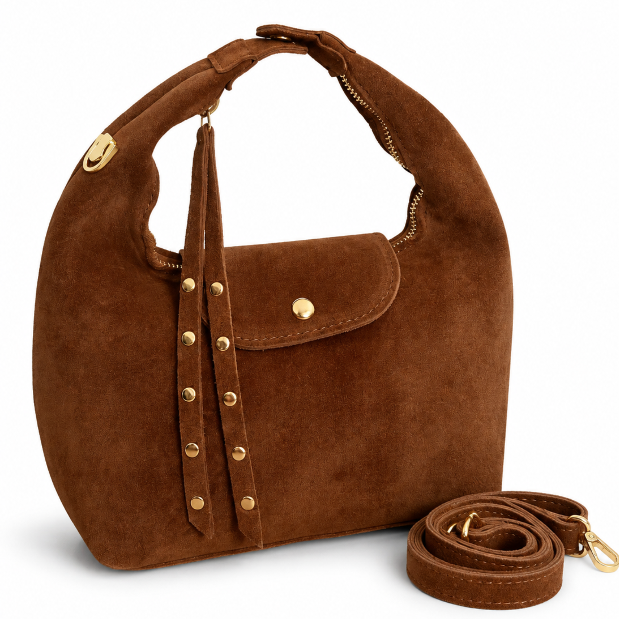 Jade Suede Top Handle Bag