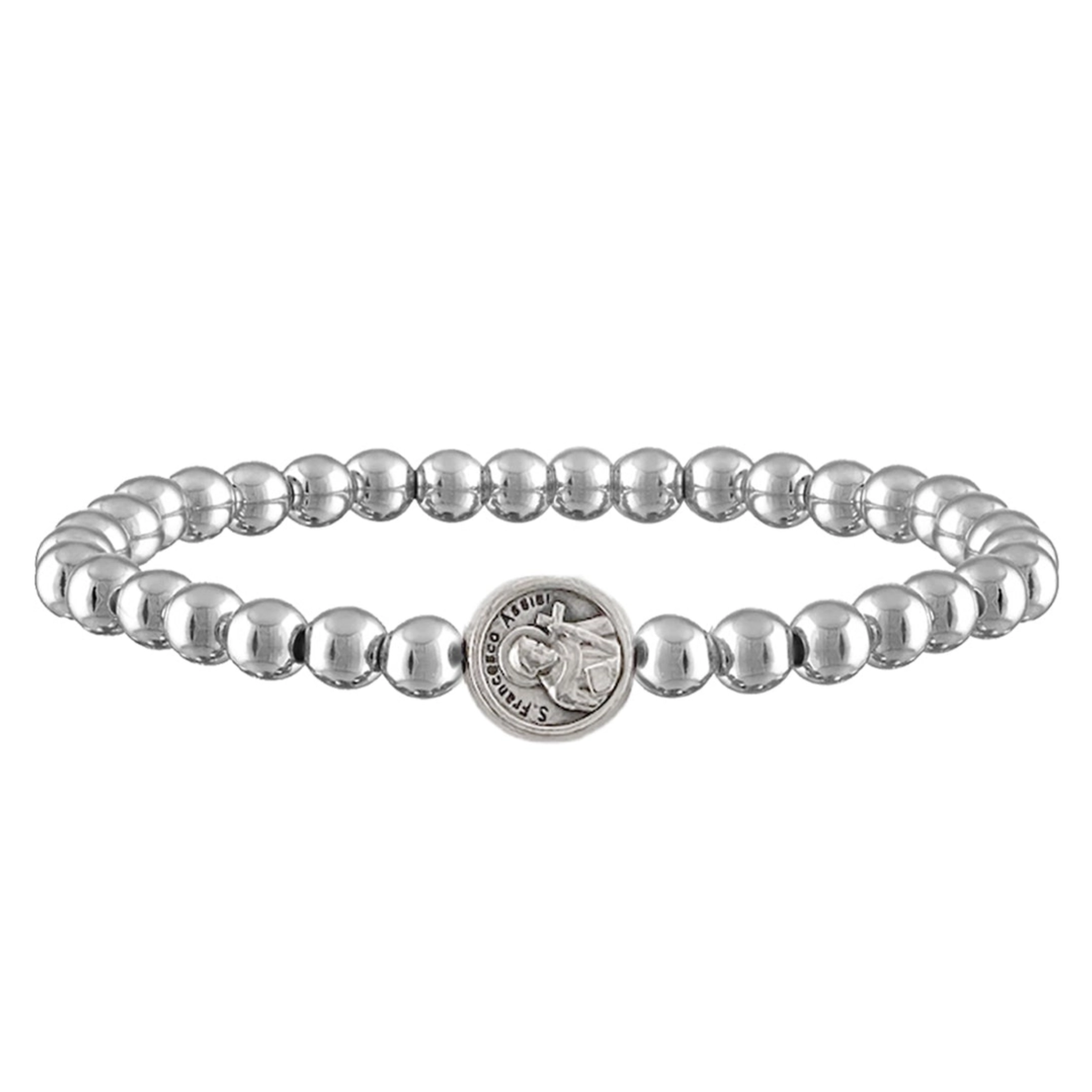 Subliminal Saint Francis Catholic Beaded Stretch Bracelet - Let's Bag It