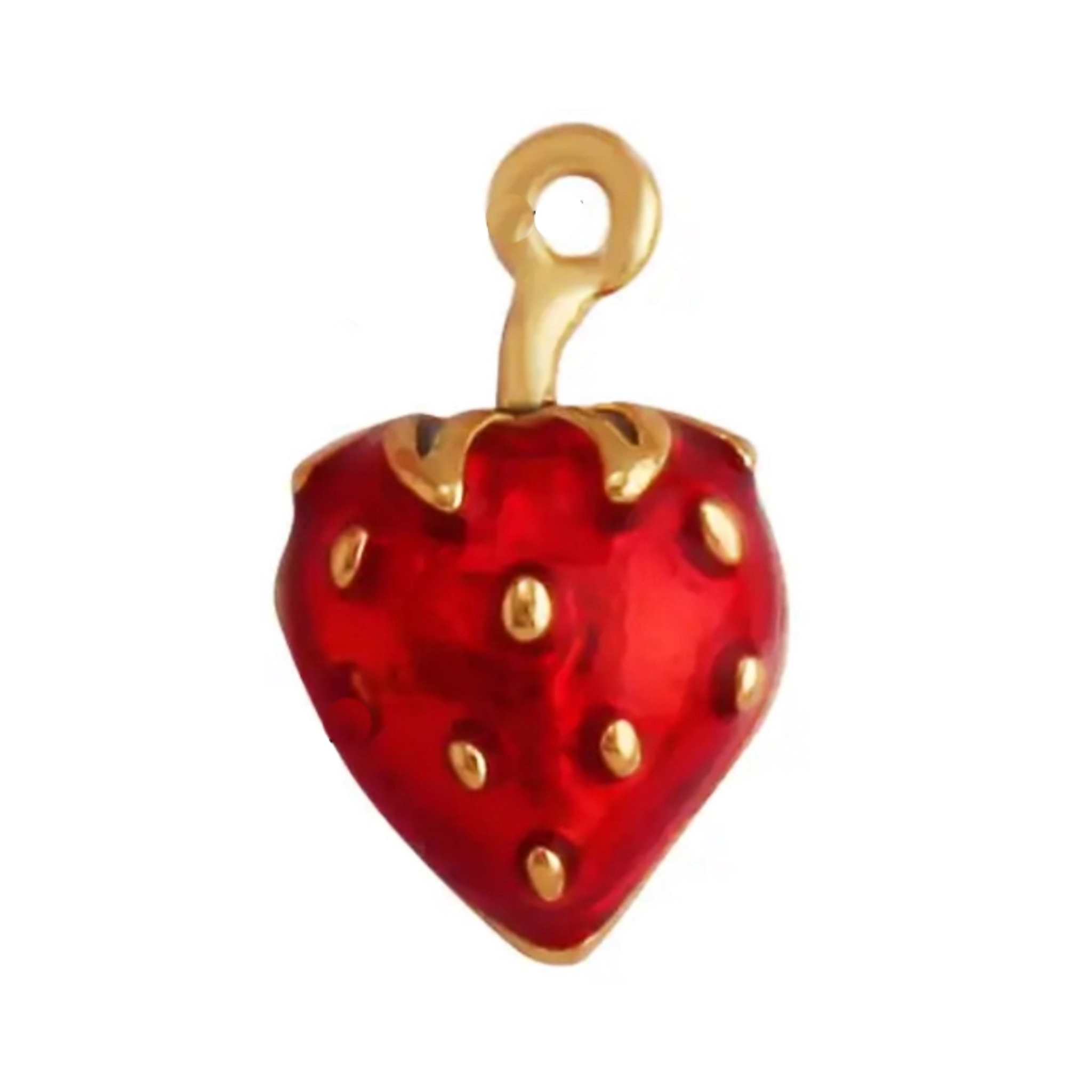 Mini Metallic Strawberry Charm - Let's Bag It