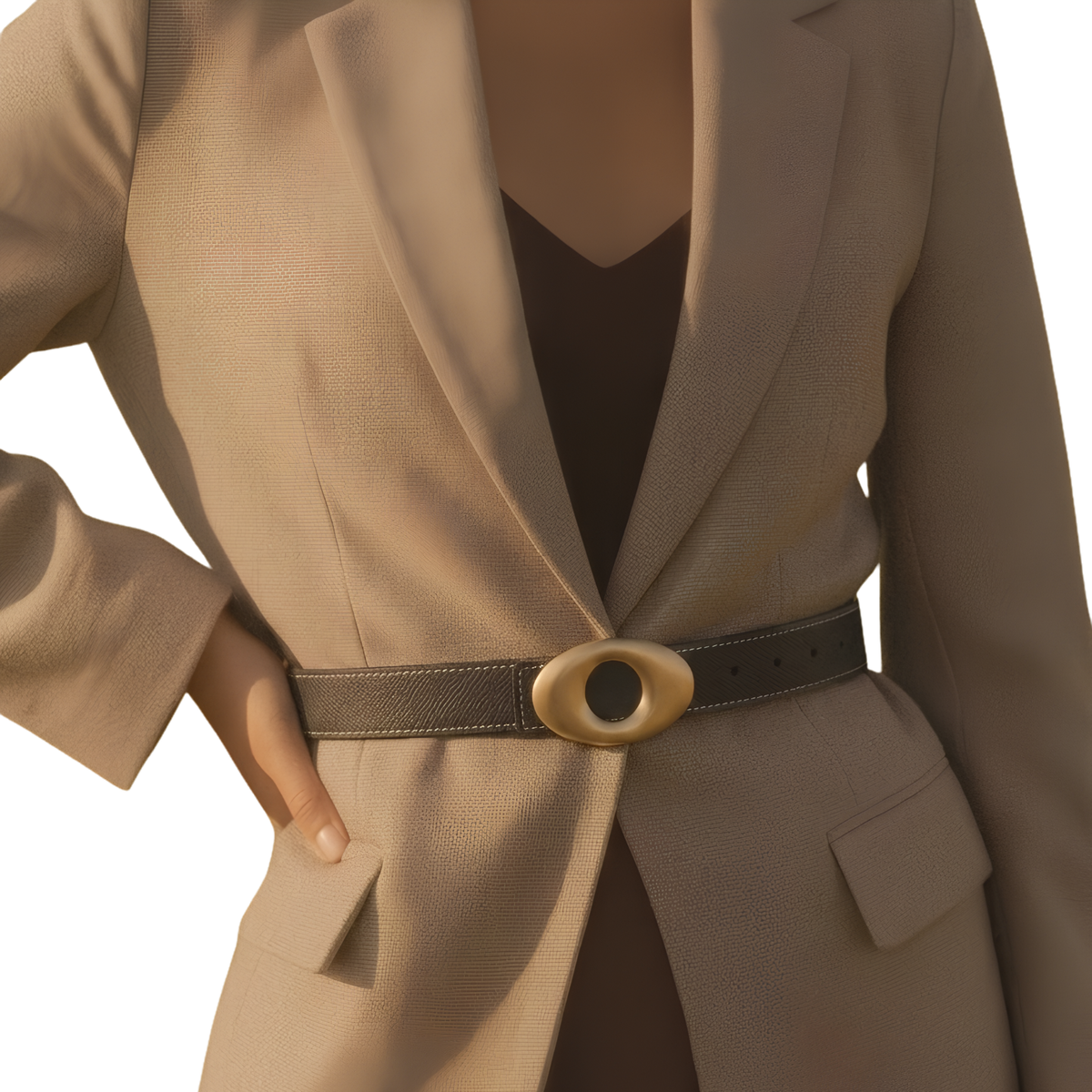 Reversible Epsom Leather Belt with Oval Buckle | 2-in-1