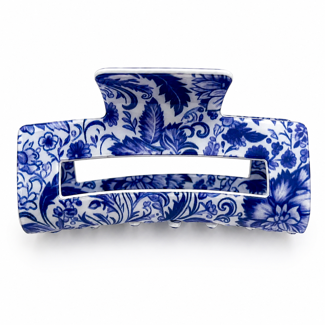 Blue and White Porcelain Pattern Hair Claw Clip