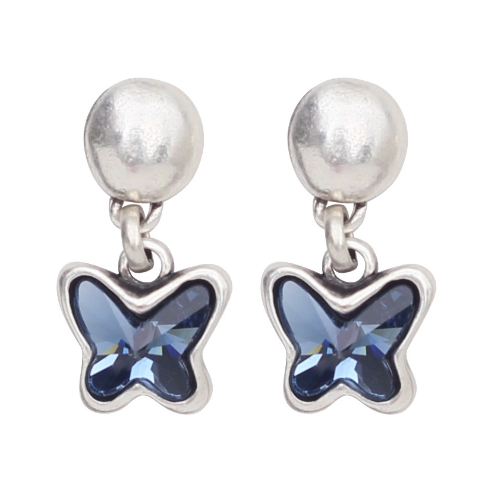 Chanour Midnight Flutter Earrings featuring delicate, dark-toned metal wings with intricate detailing and a lightweight design.