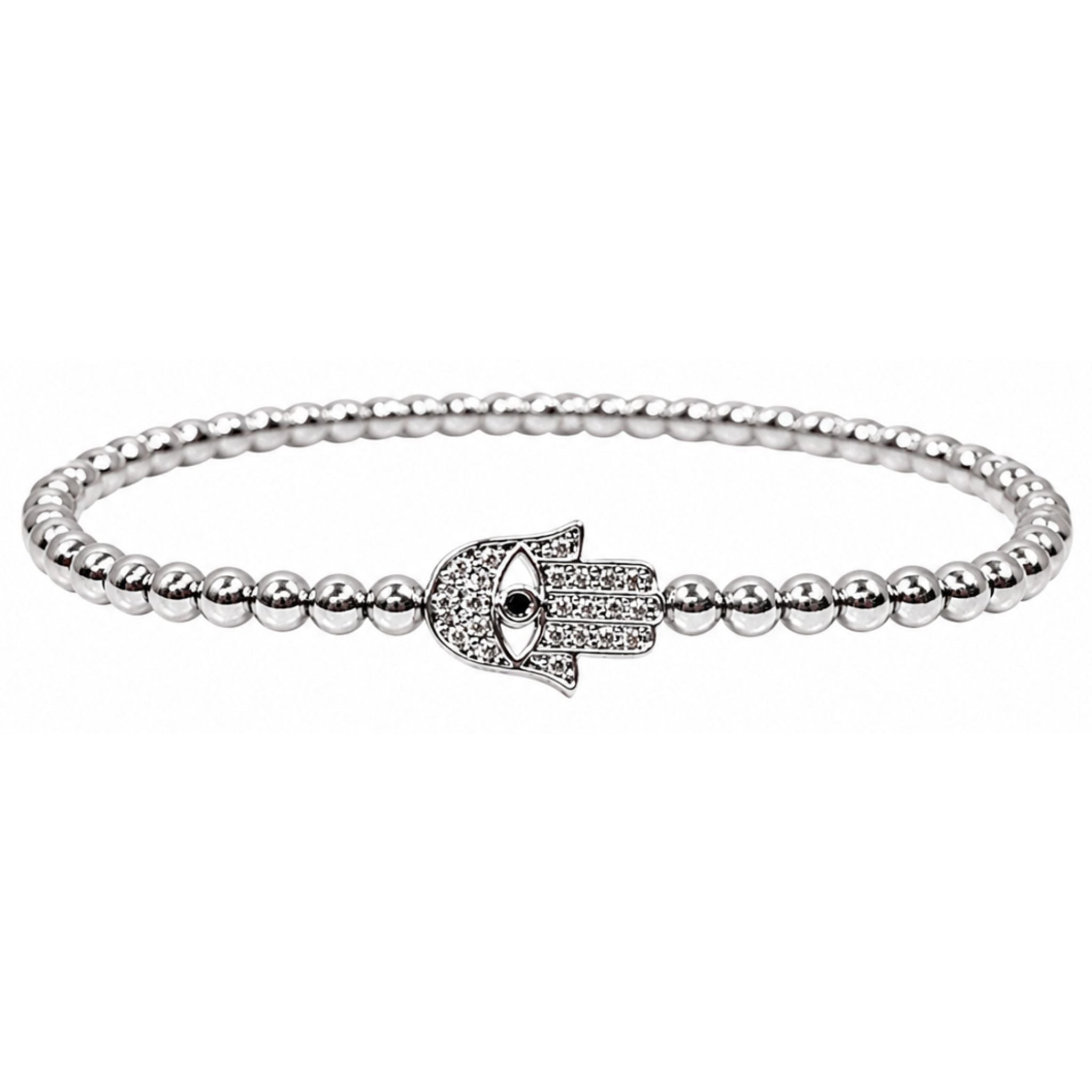 Hamsa Stretch Beaded Bracelet