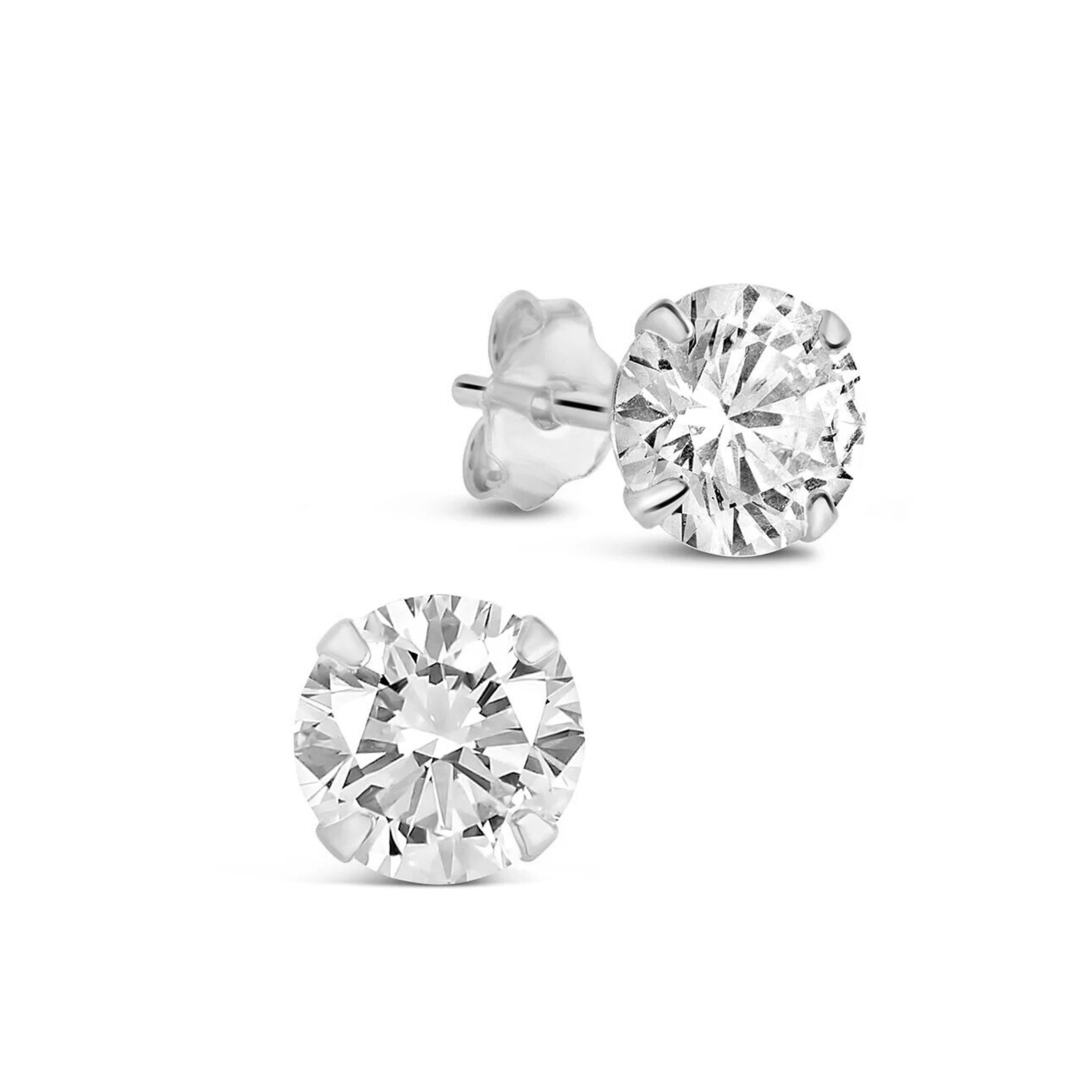 Medium CZ Sterling Silver Studs - Let's Bag It