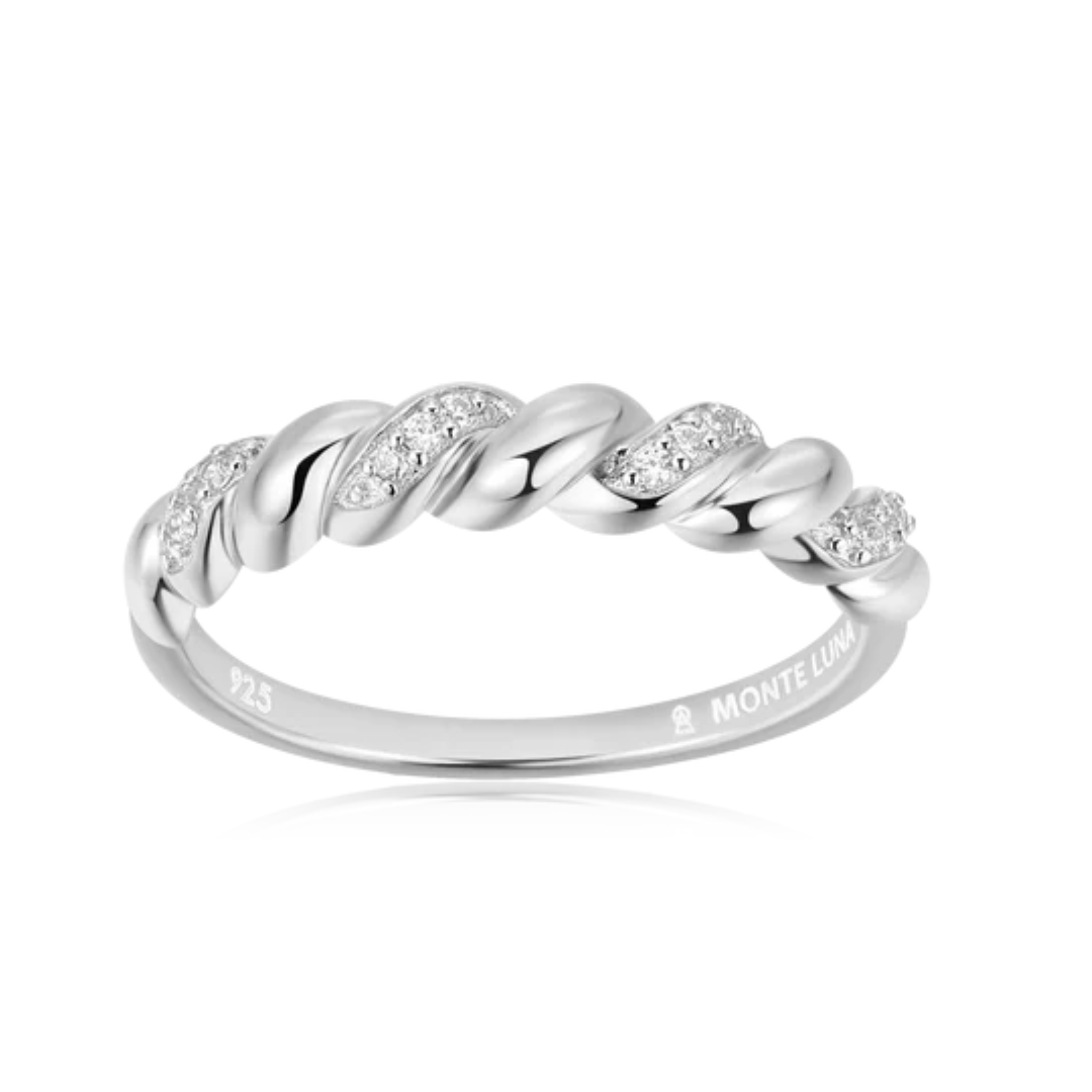 Twist Stackable Ring in Rhodium Plated Sterling Silver - Let's Bag It