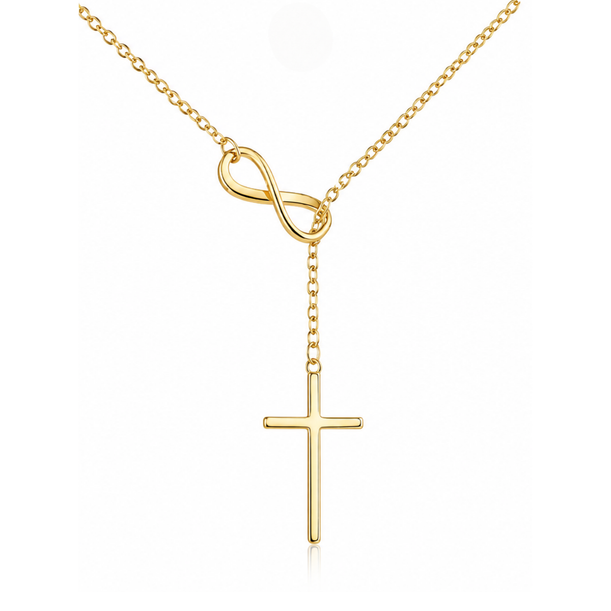 Classic Infinity Cross Lariat Y Necklace