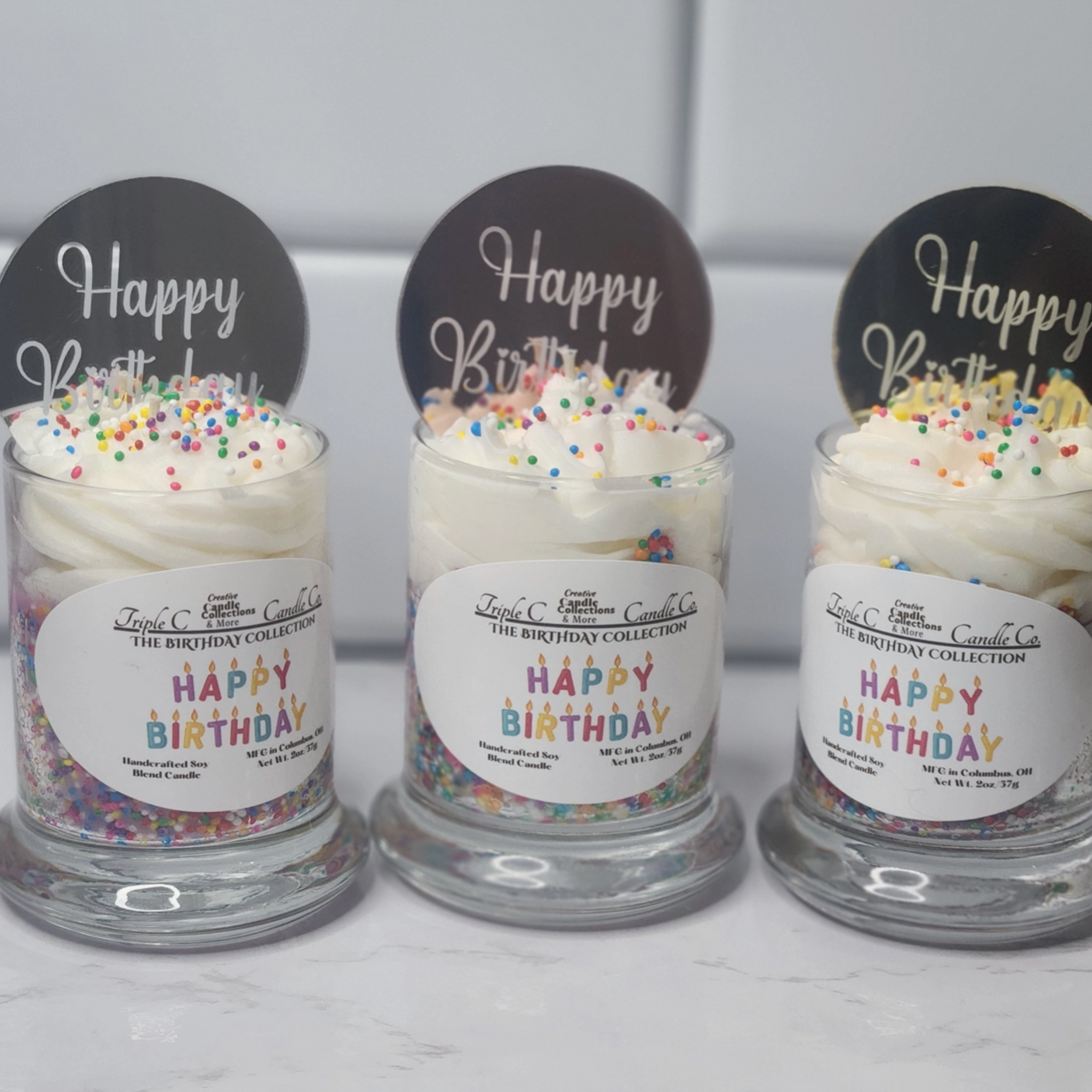Sprinkle Birthday Cake Candle (small)