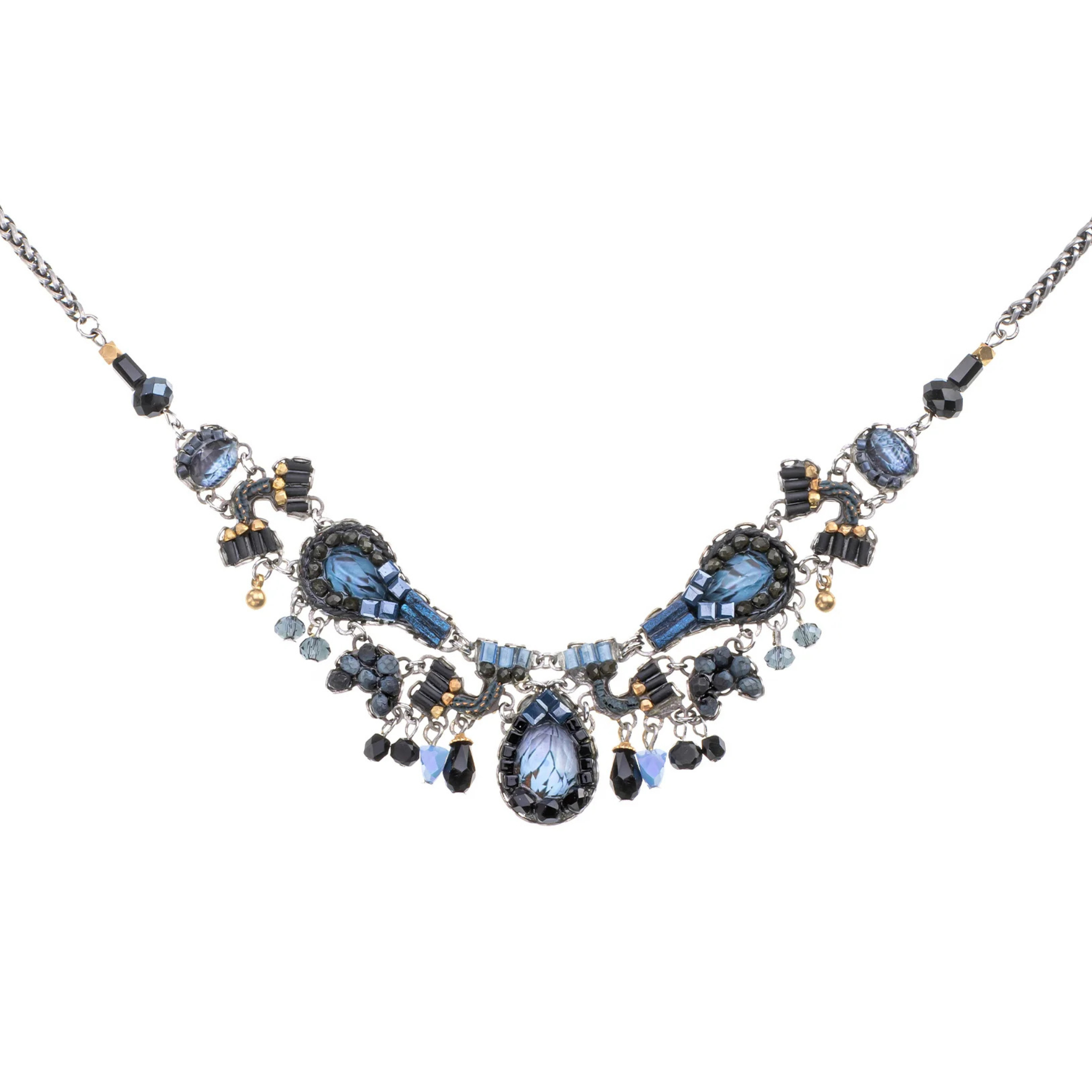 Indigo Summits Set, Silverwave Necklace