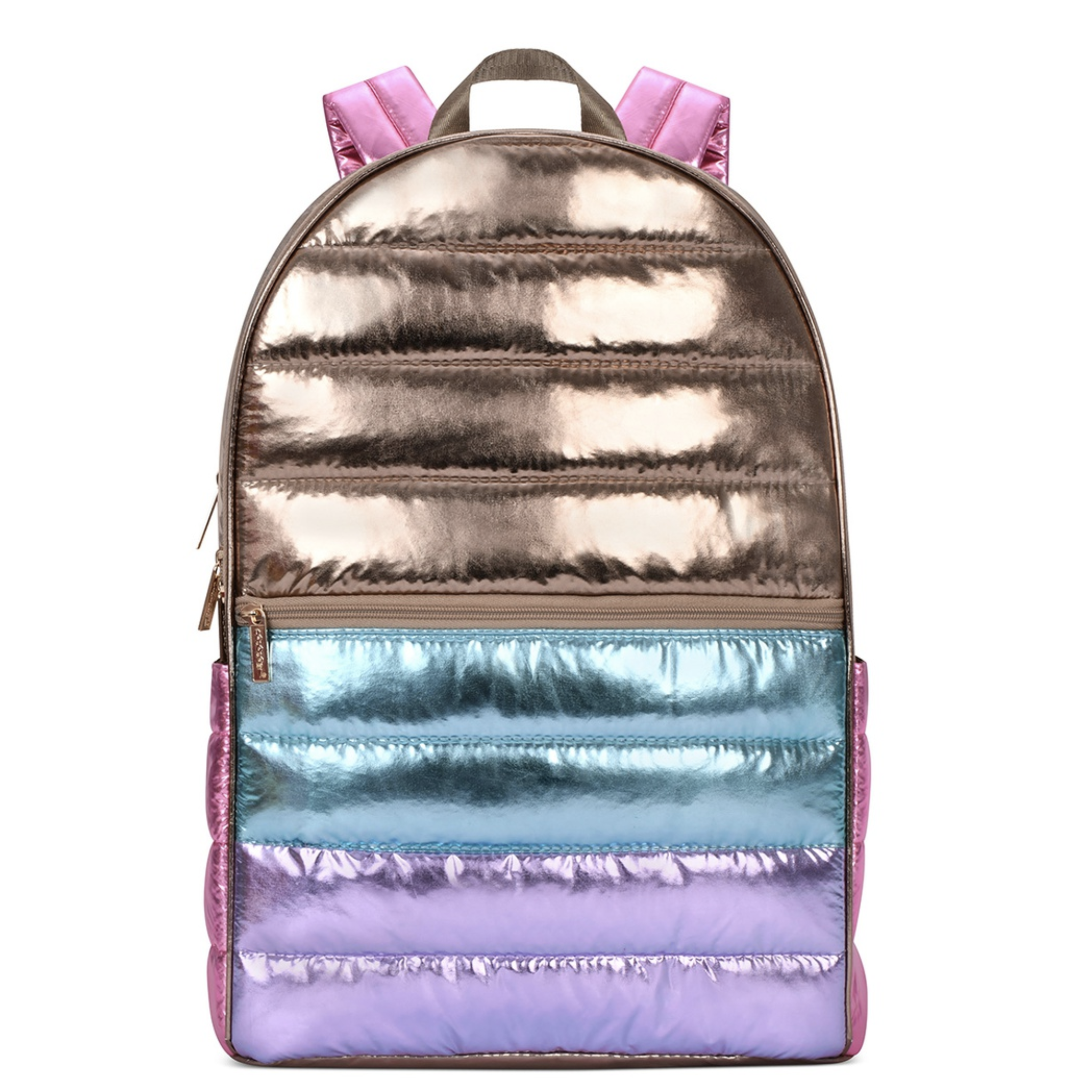 Icy Color Block Puffer Backpack