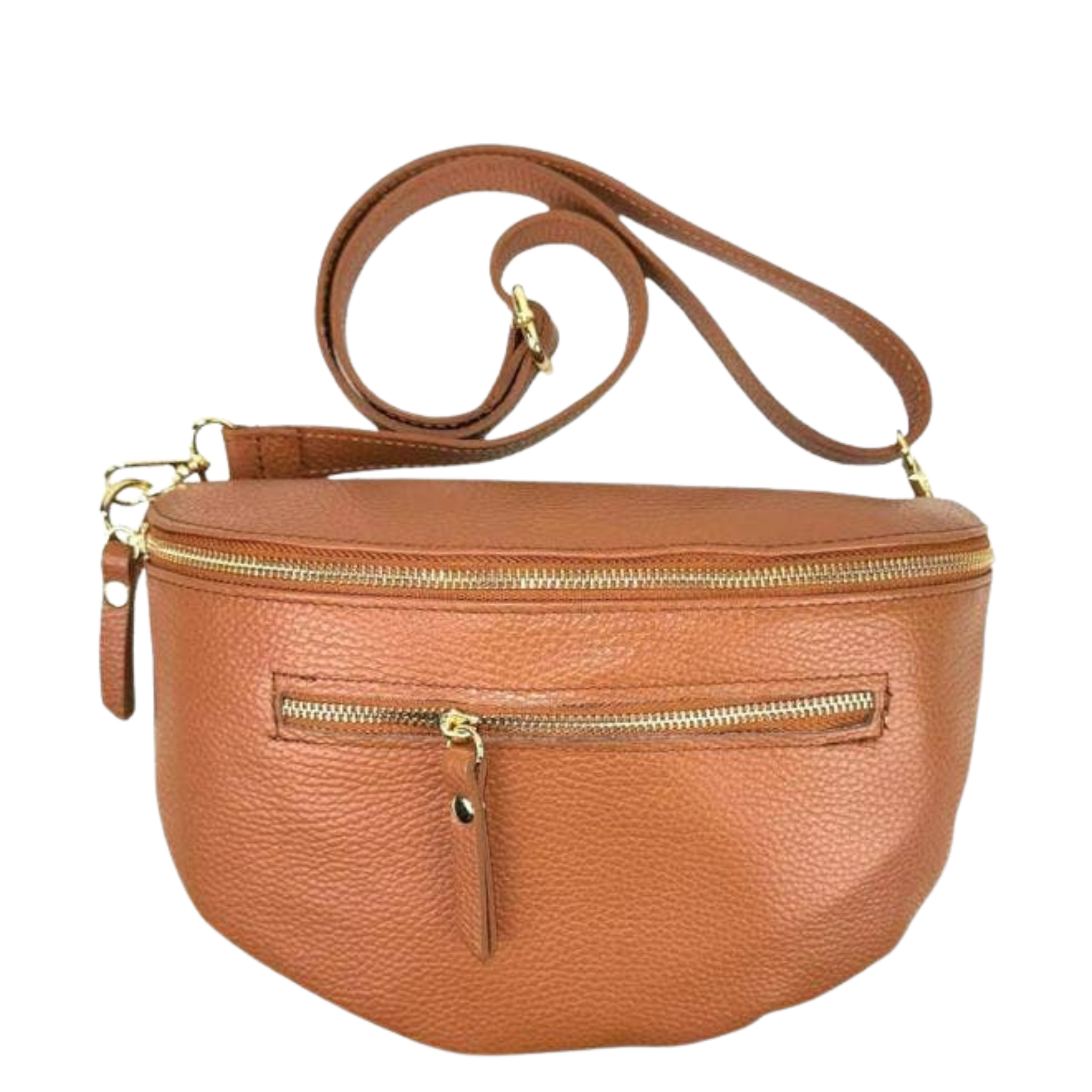 Large Italian Leather Women's Waist Bag with Front Pocket - Let's Bag It
