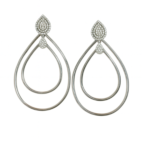 Sterling Silver Glam Tear Drop Hoops
