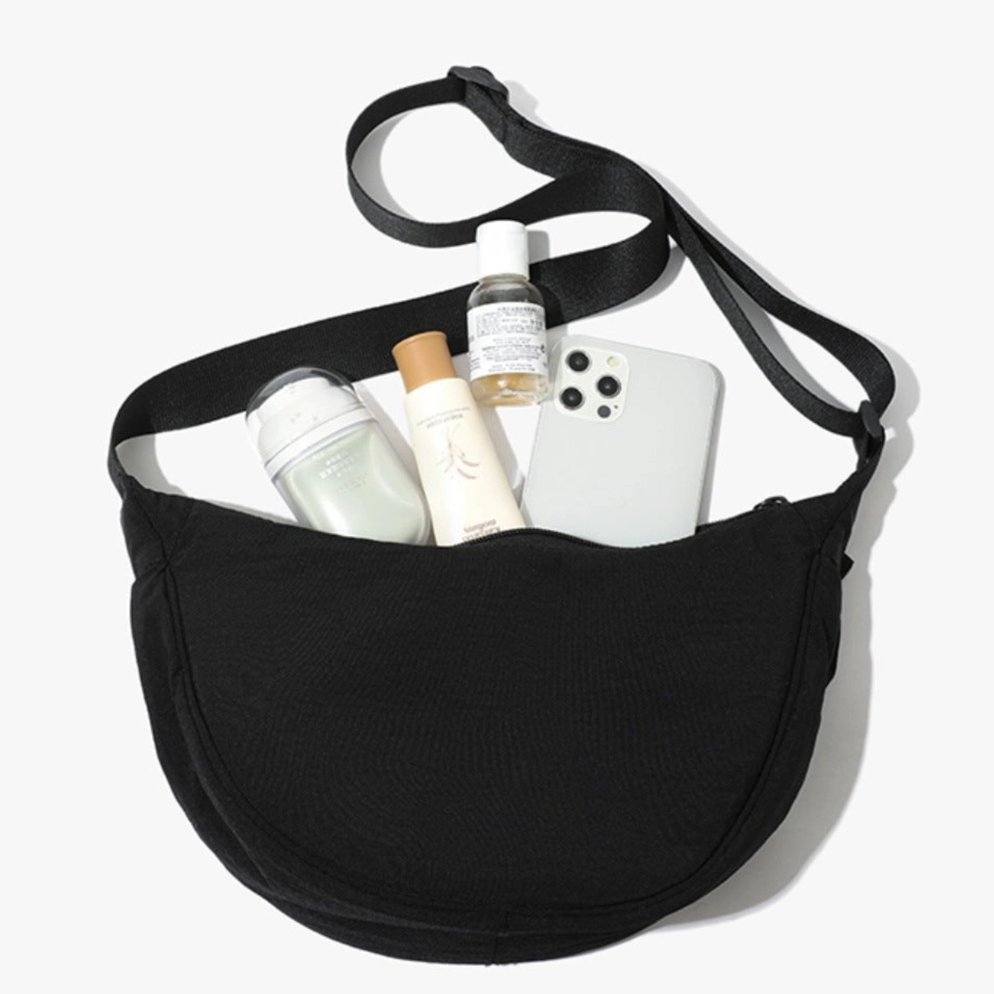 Solid Color Portable Nylon Shoulder Bag