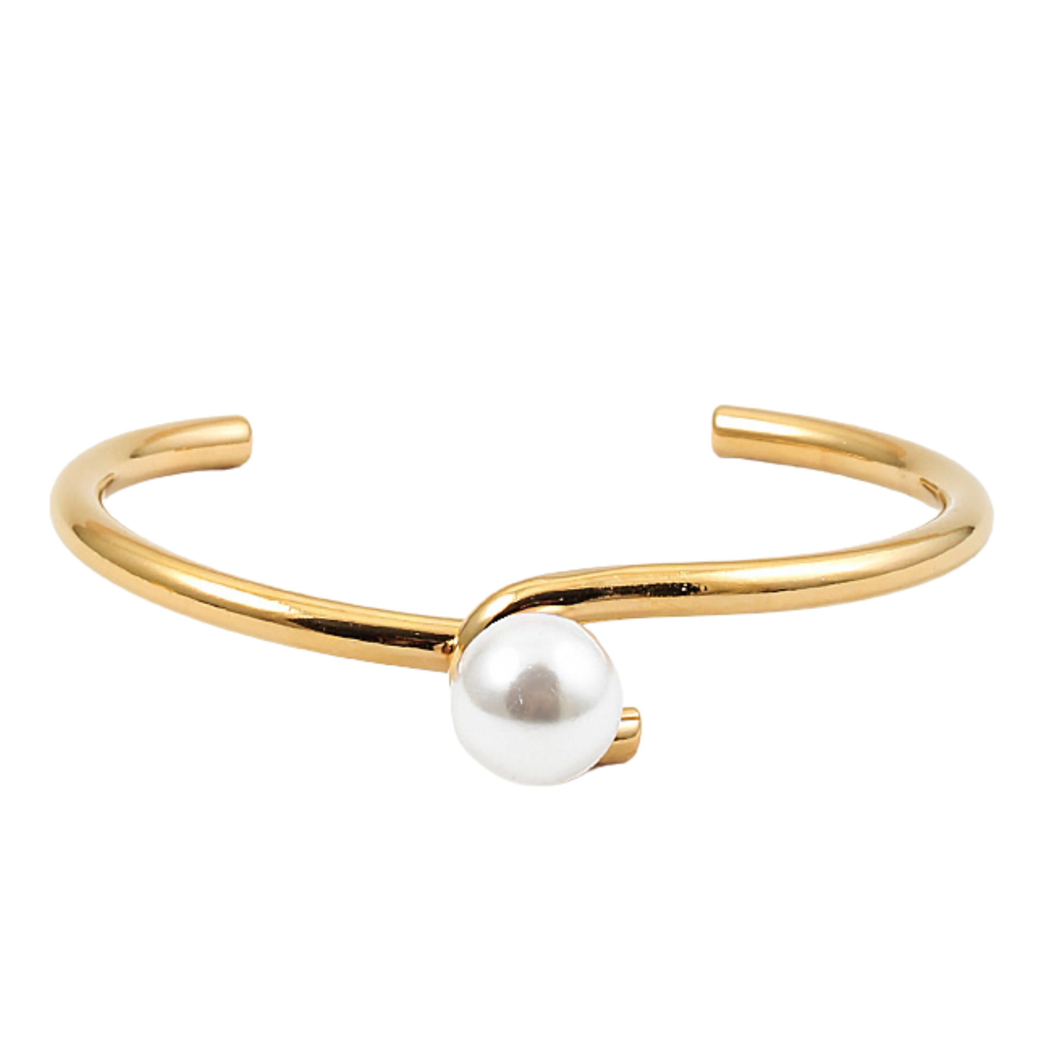 Simple Pearl Stainless Steel Cuff - Let's Bag It