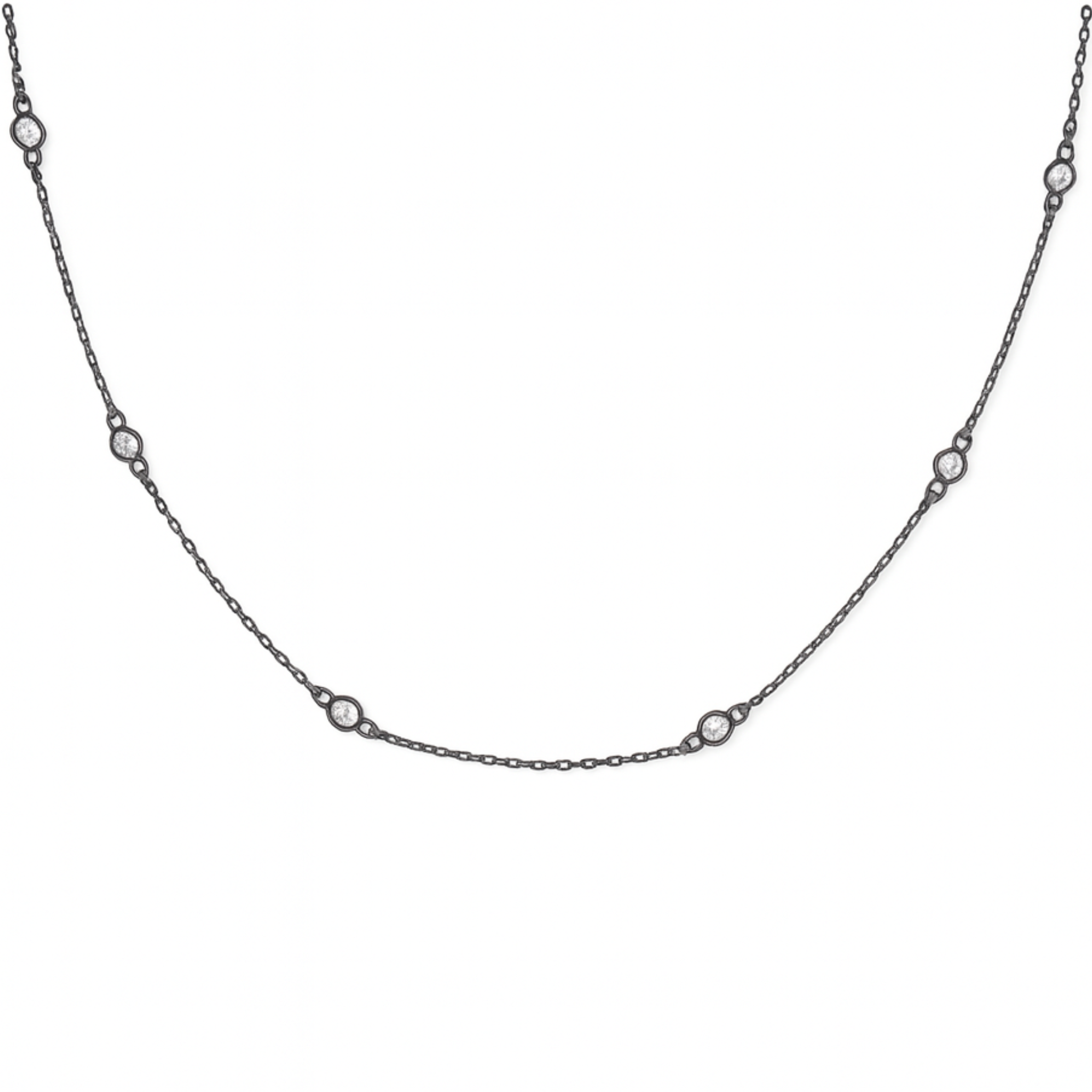 Diamond Choker Necklace - Sterling Silver 925