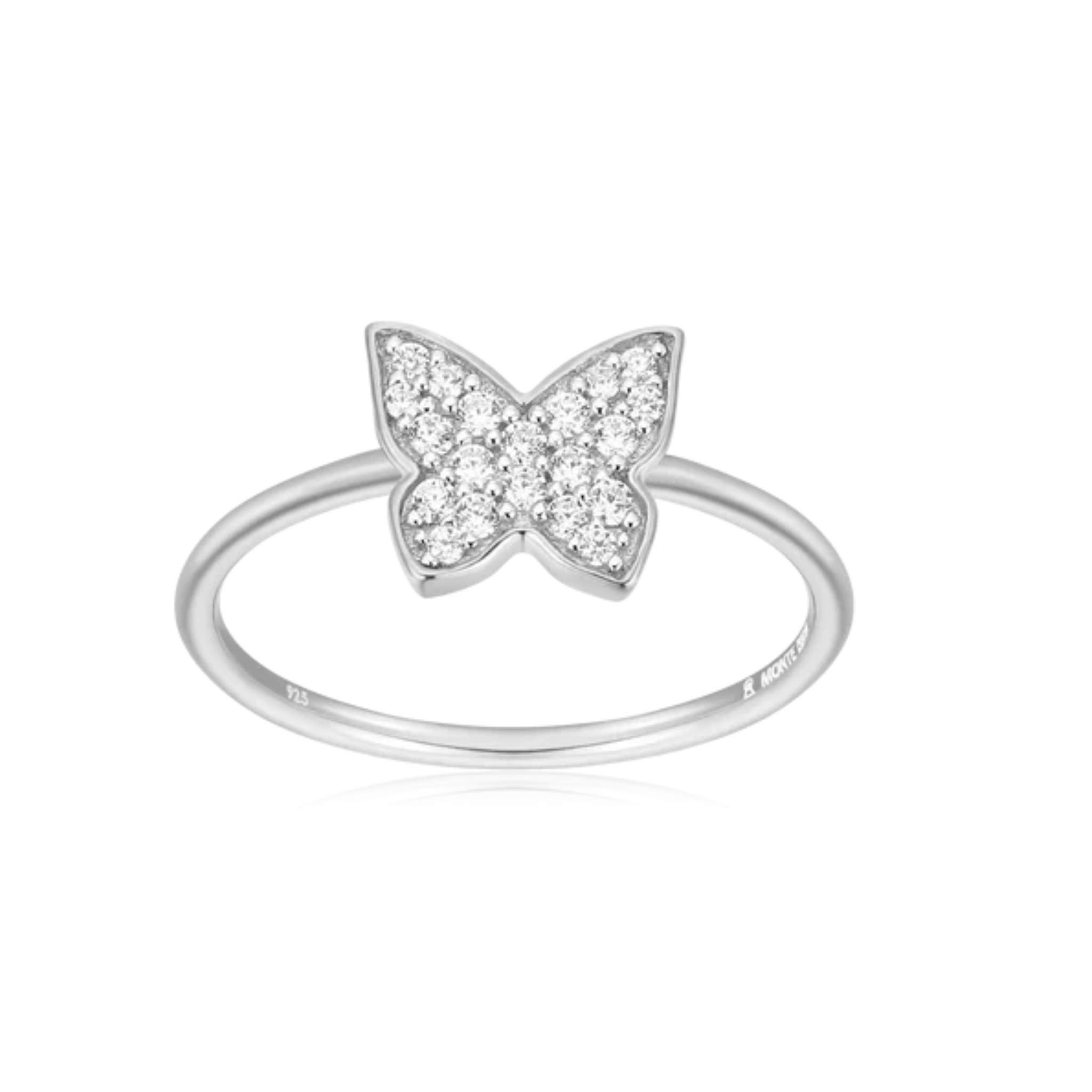 Butterfly Statement Ring in Rhodium Plated Sterling Silver - Let's Bag It
