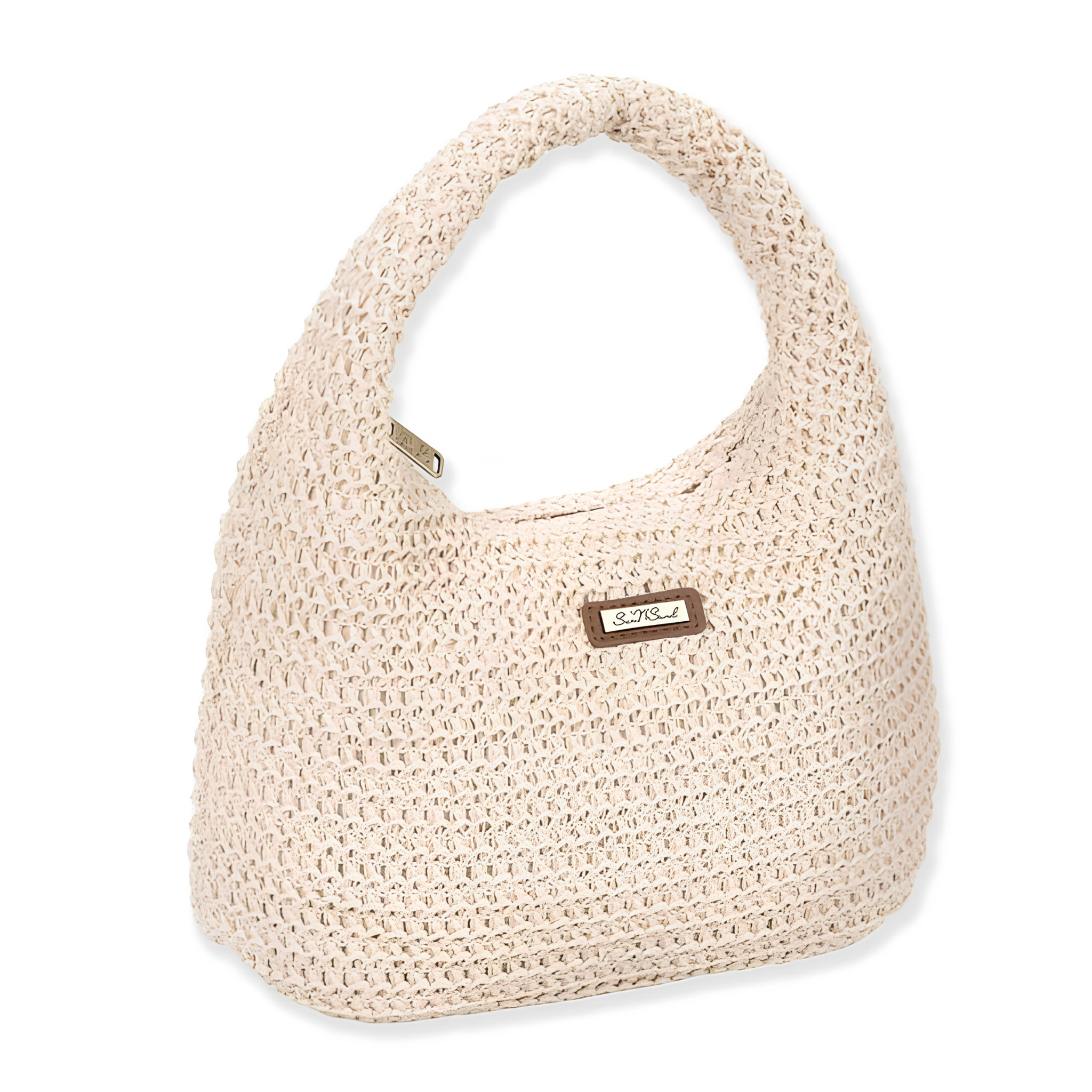 Sun N Sand Willow Straw Clutch Bag, a stylish woven shoulder bag with a natural straw texture and compact design.