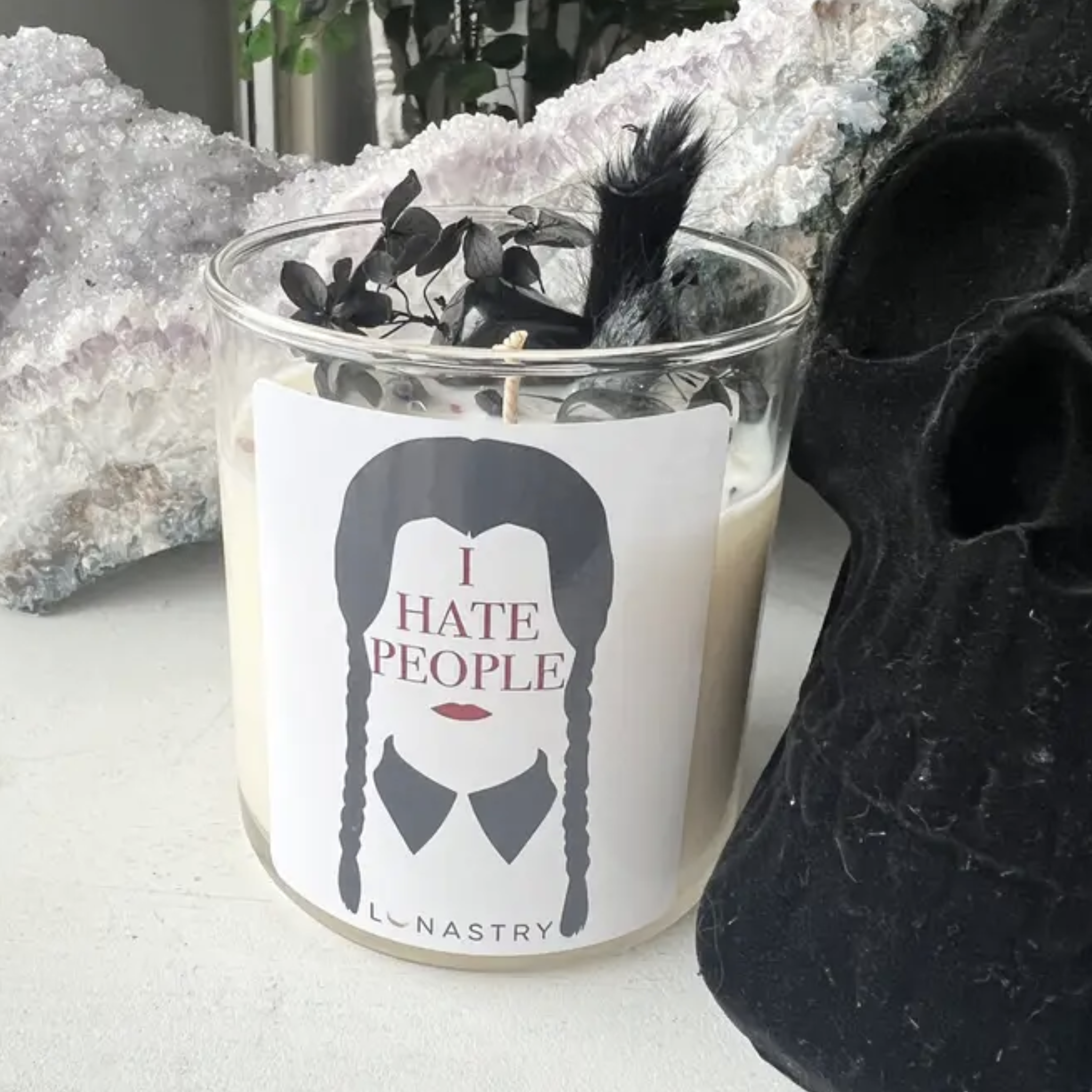 Wednesday Addams I Hate People Candle
