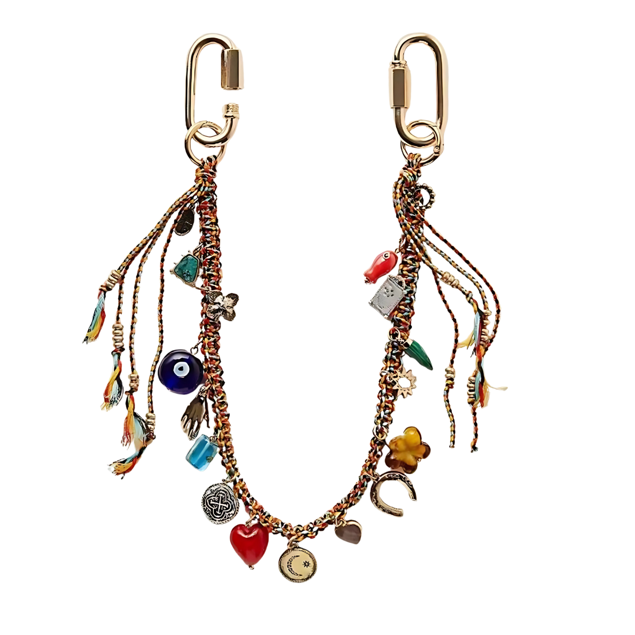 Edgy Evil Eye Bag Charm Chain - Handwoven Bag Strap