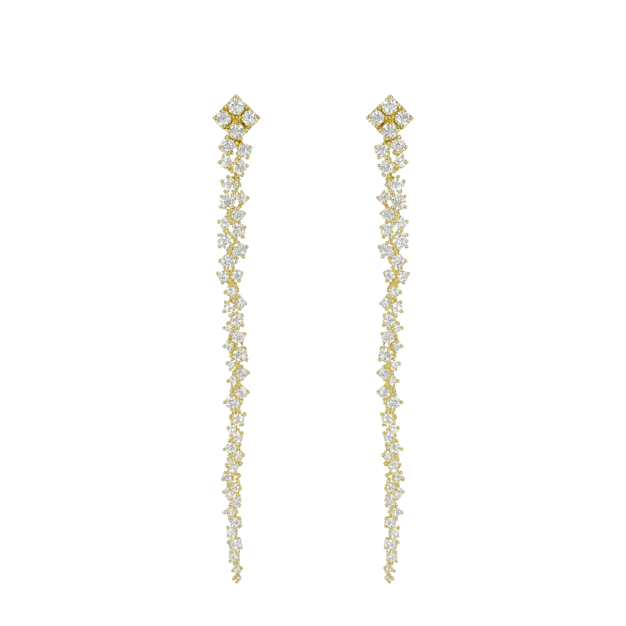 CZ Luxe Dangle Evening Earrings - Sterling Silver