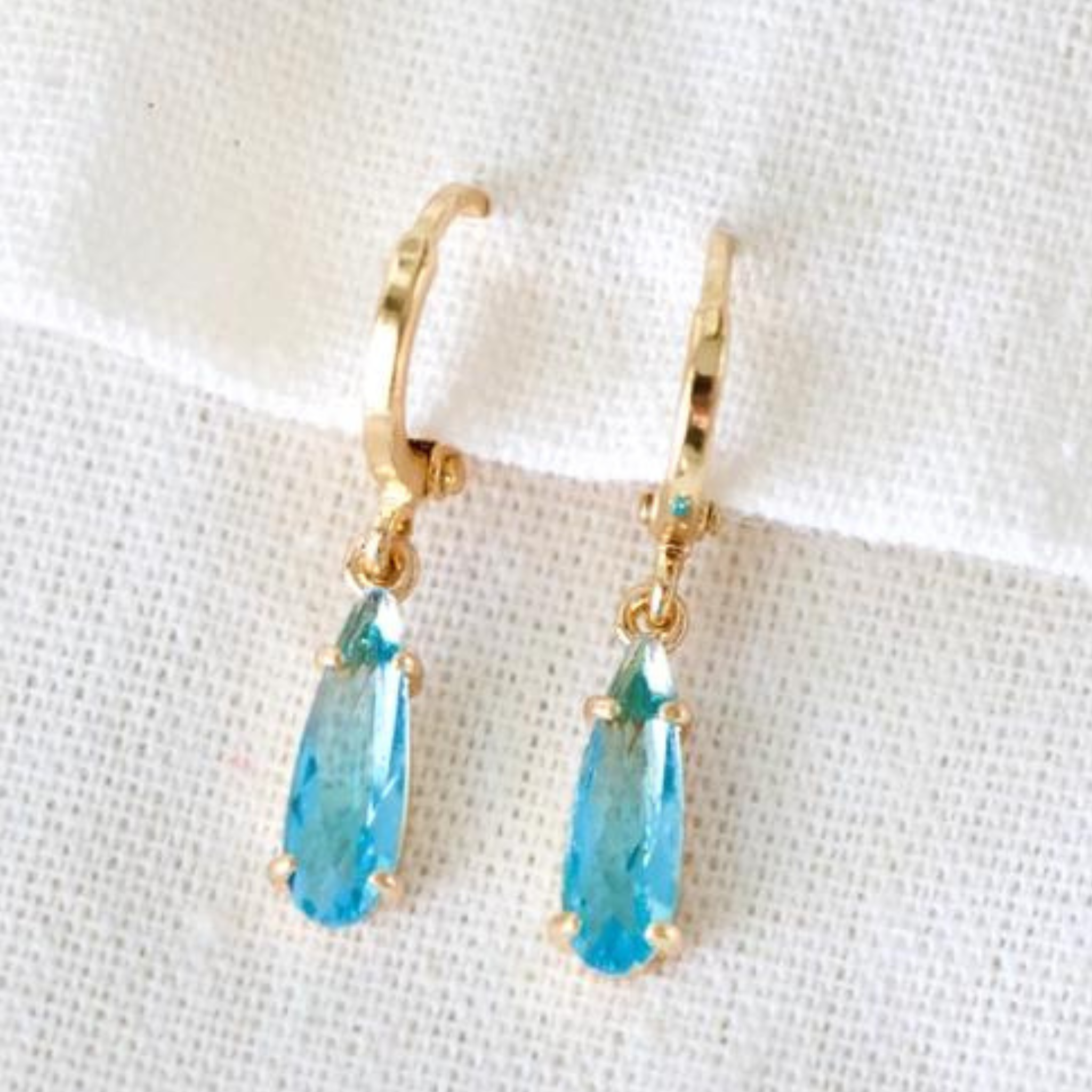 Crystal Teardrop Huggie Earrings - Let's Bag It