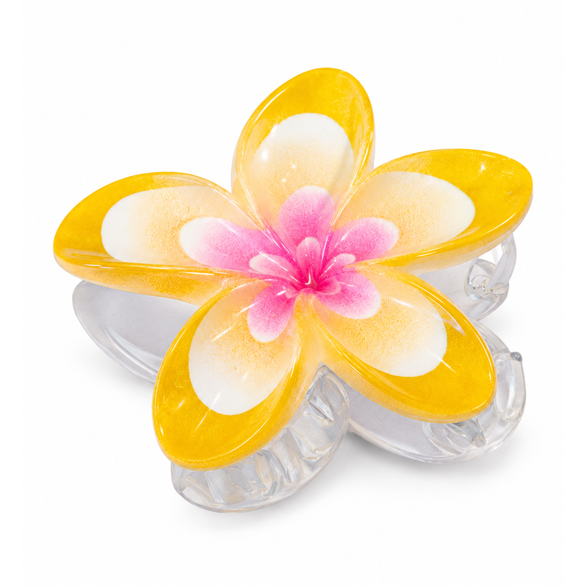 🌸 Hawaiian Plumeria Flower Hair Claw Clip