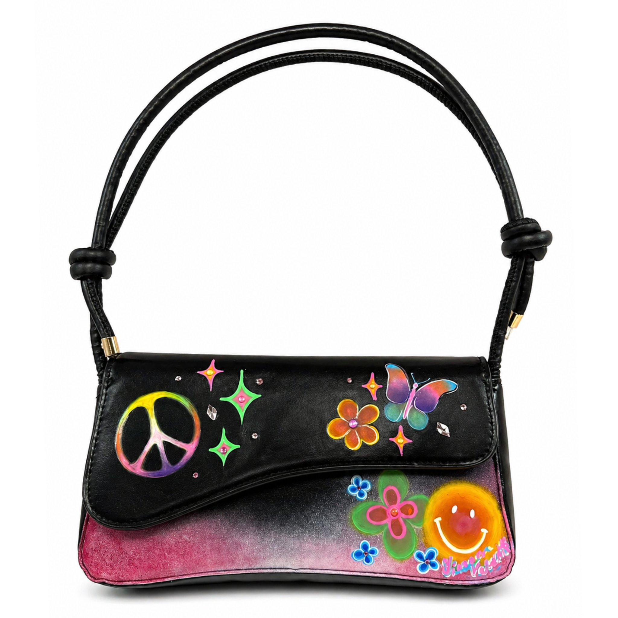 Gianna Valente Cosmic Daydream shoulder bag with vibrant cosmic-inspired design and adjustable strap, stylish and spacious accessory.