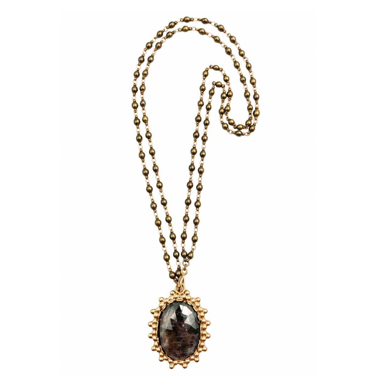 Large Oval Gemstone Necklace
