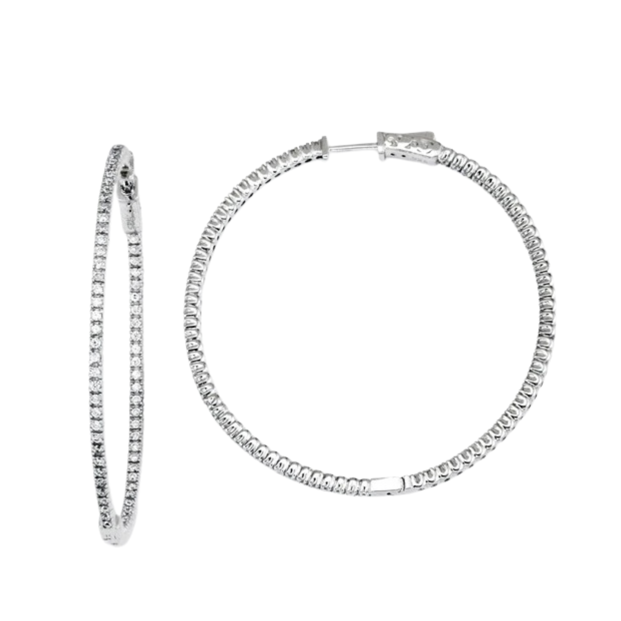 CZ Sterling Silver Large Wrap Around Hoops