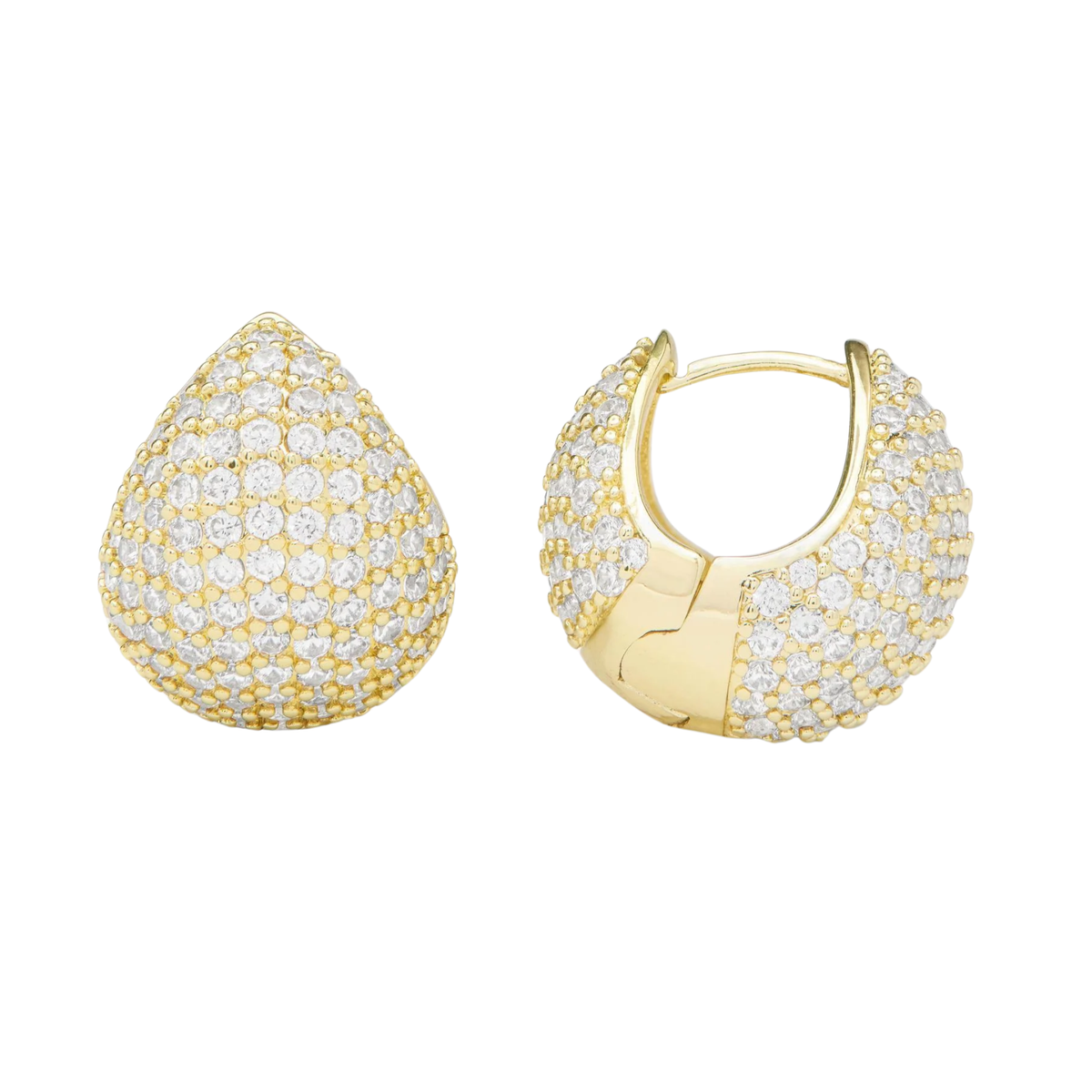 Norah Pavé Earrings - Gold/White Diamondettes