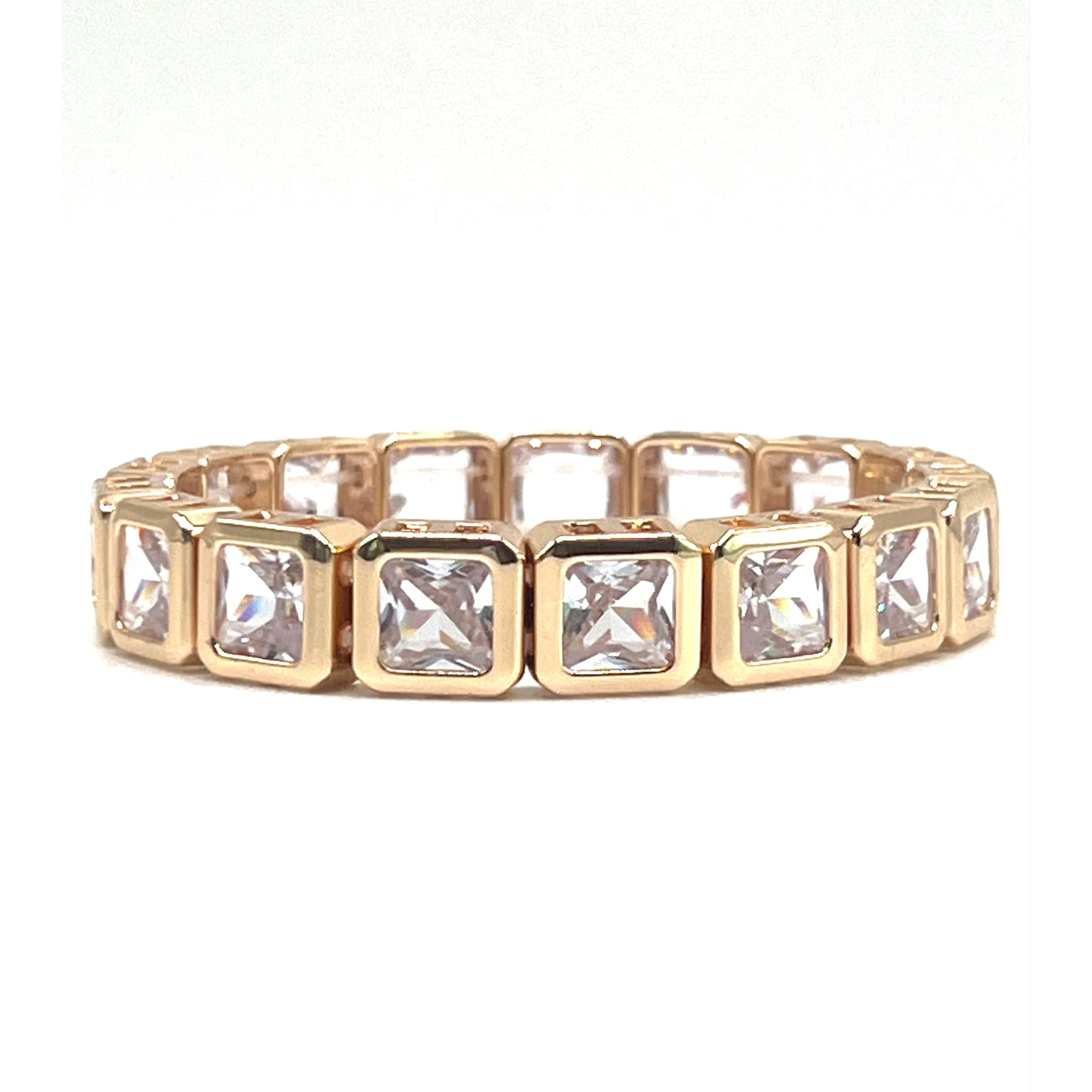 Chunky Gold Square Gems Bracelet