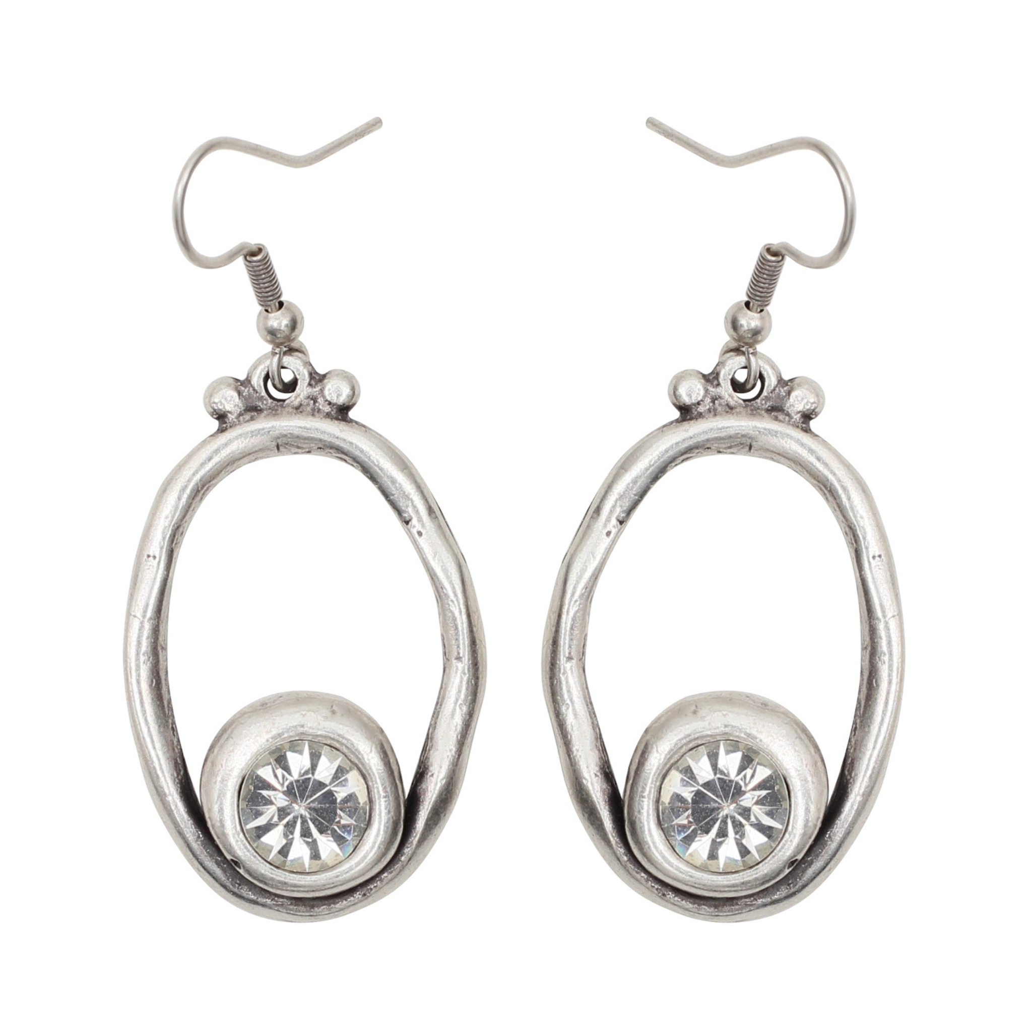Chanour Luna Halo earrings featuring delicate silver hoops with a halo design and sparkling accents.