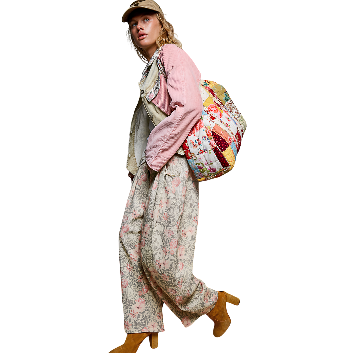 Quilted Vibrant Patchwork Vintage Crafted Weekender Bag