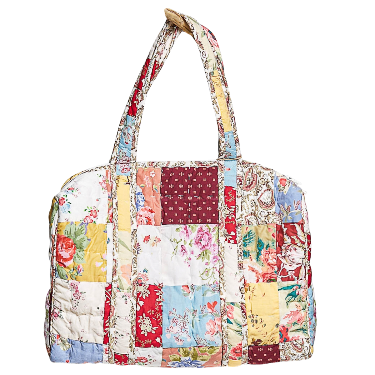 Quilted Vibrant Patchwork Vintage Crafted Weekender Bag
