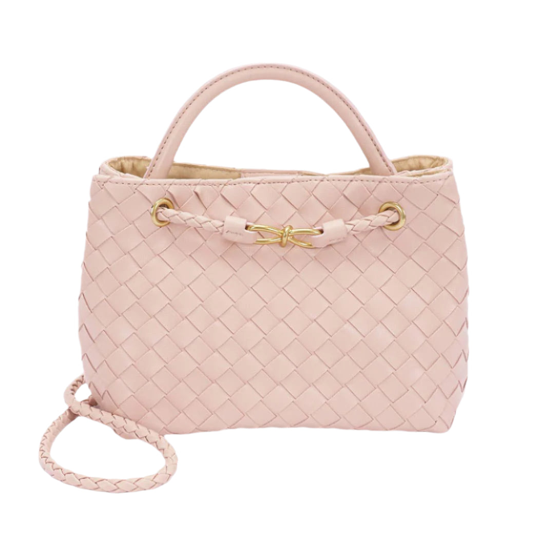 Faux Leather Braided Top Handle Bag - Let's Bag It
