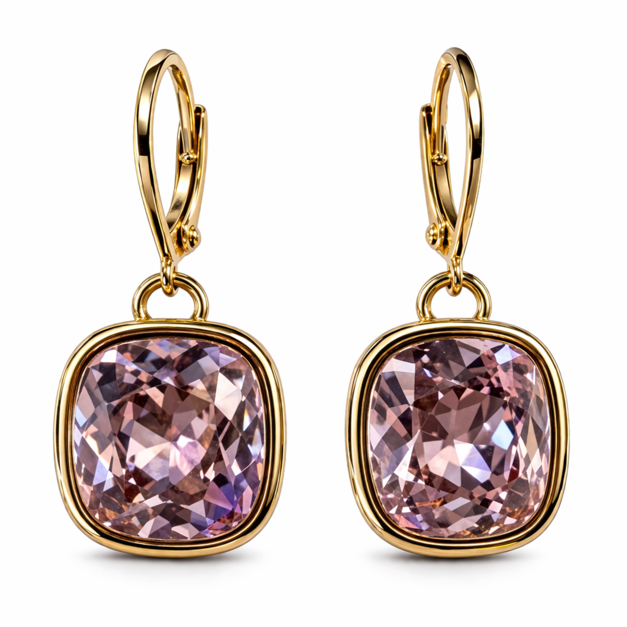 Cathie Nilson framed drop earrings with geometric design, featuring sleek metal and artistic style, displayed against a neutral background.