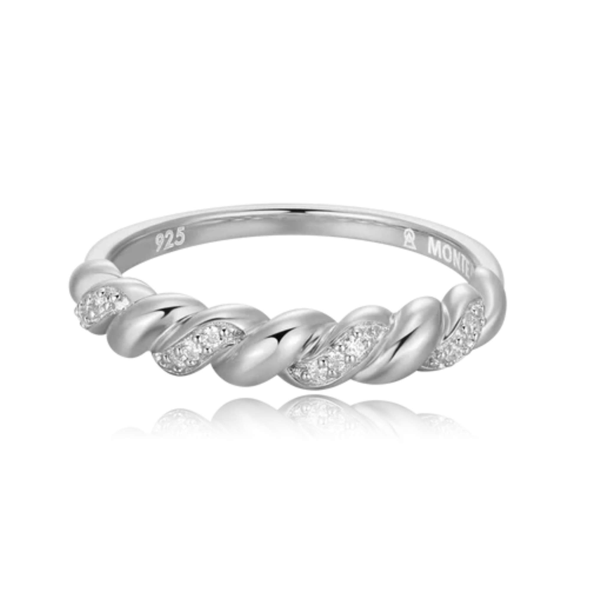 Twist Stackable Ring in Rhodium Plated Sterling Silver - Let's Bag It