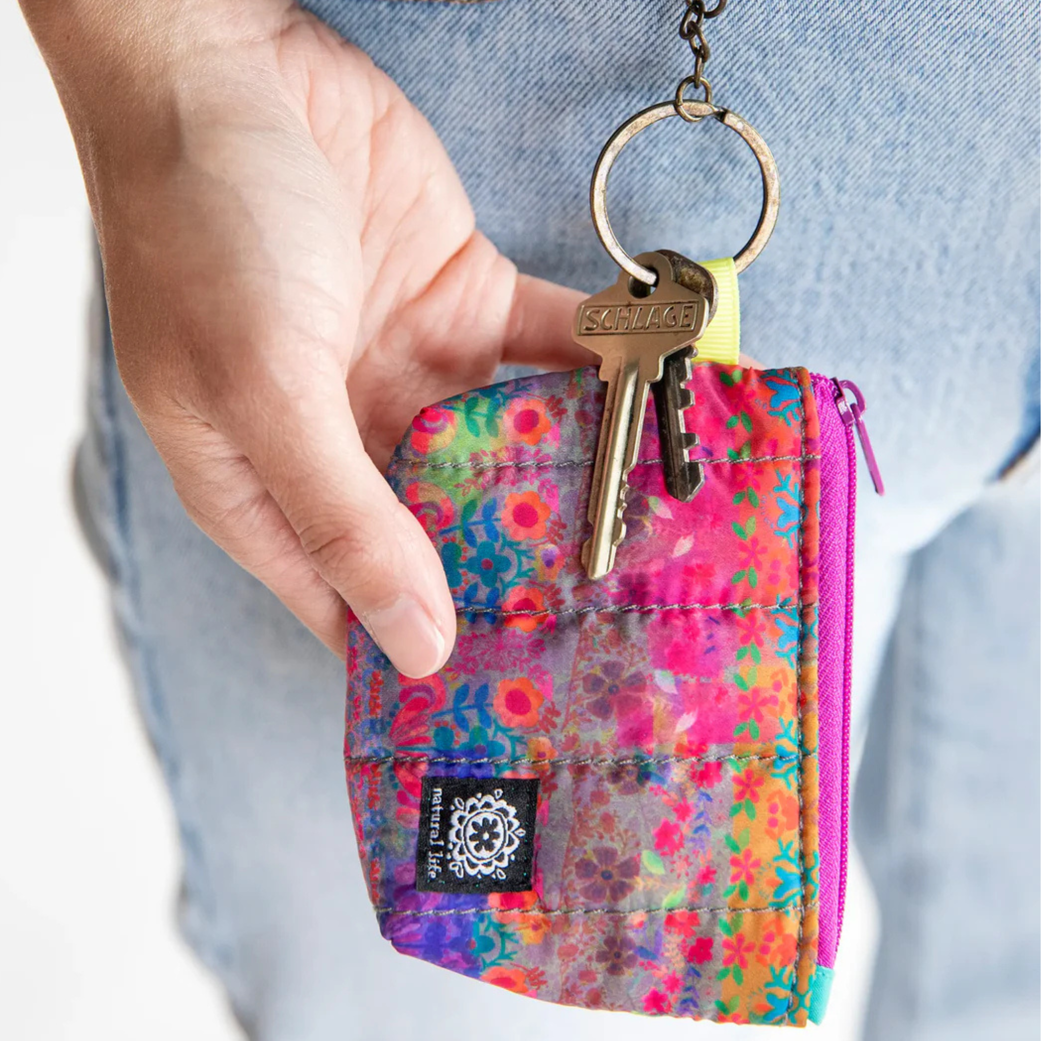 Mini Puffy Coin Purse Key Clip
