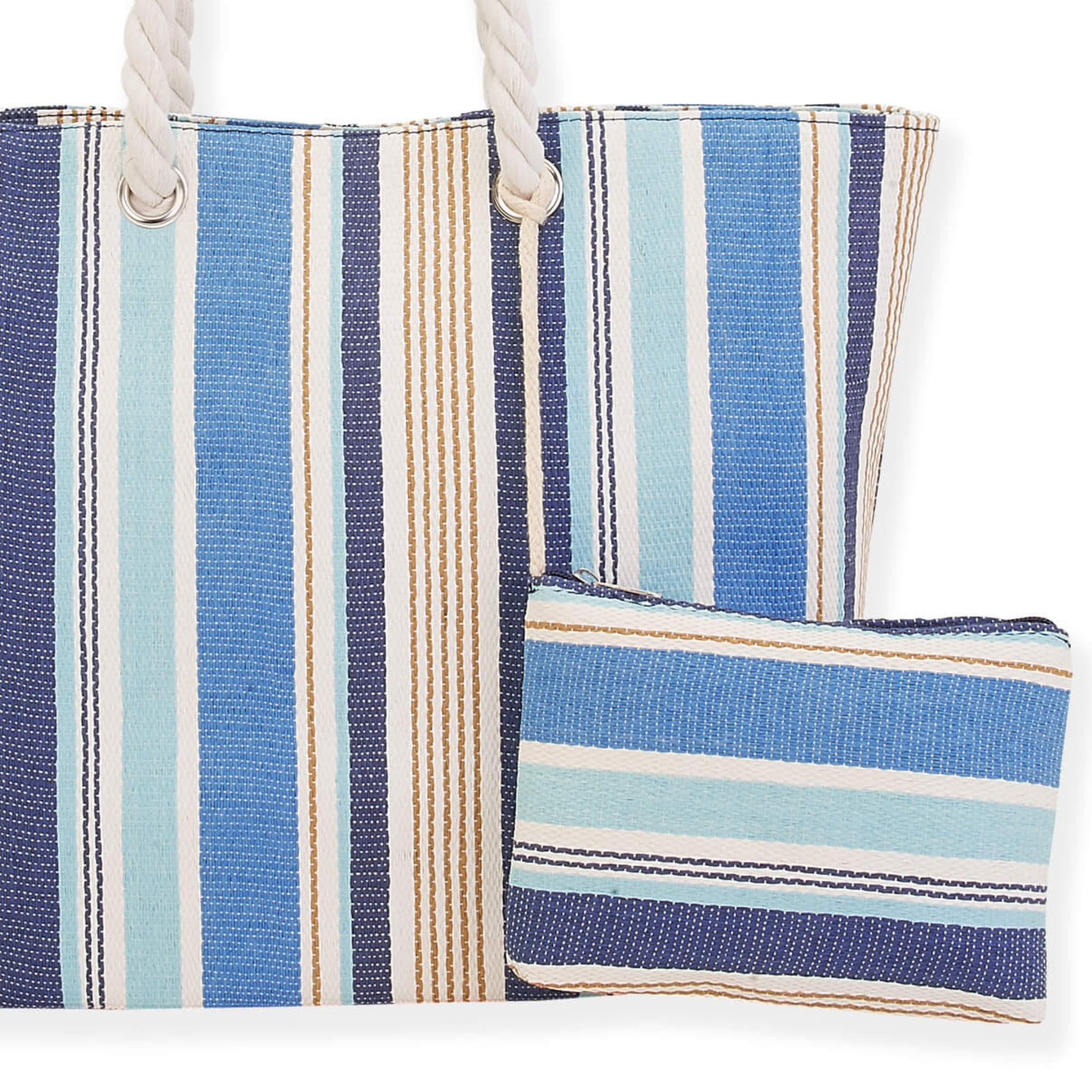 Sun N Sand Y2K striped beach tote bag with colorful woven design, spacious for beach essentials, casual summer accessory.