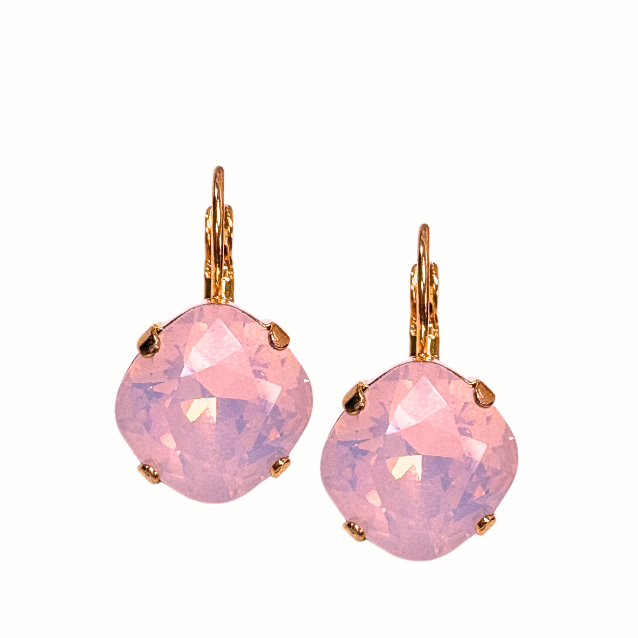 Crystal 12mm Cushion Cut Drop Earrings