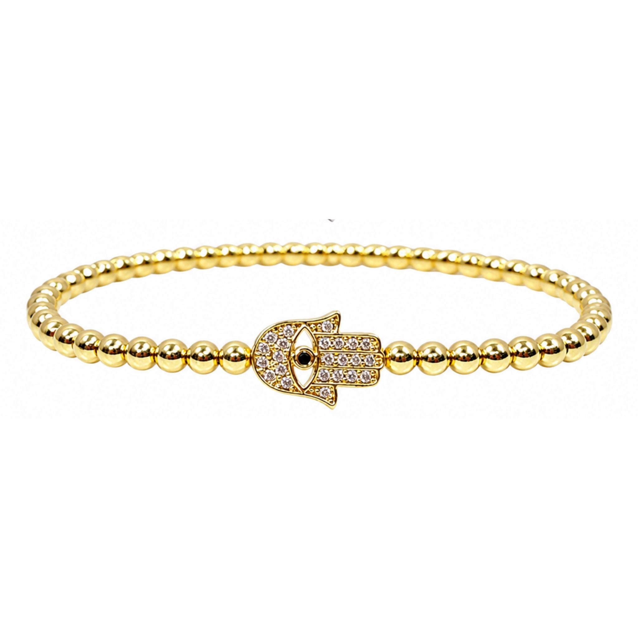 Hamsa Stretch Beaded Bracelet