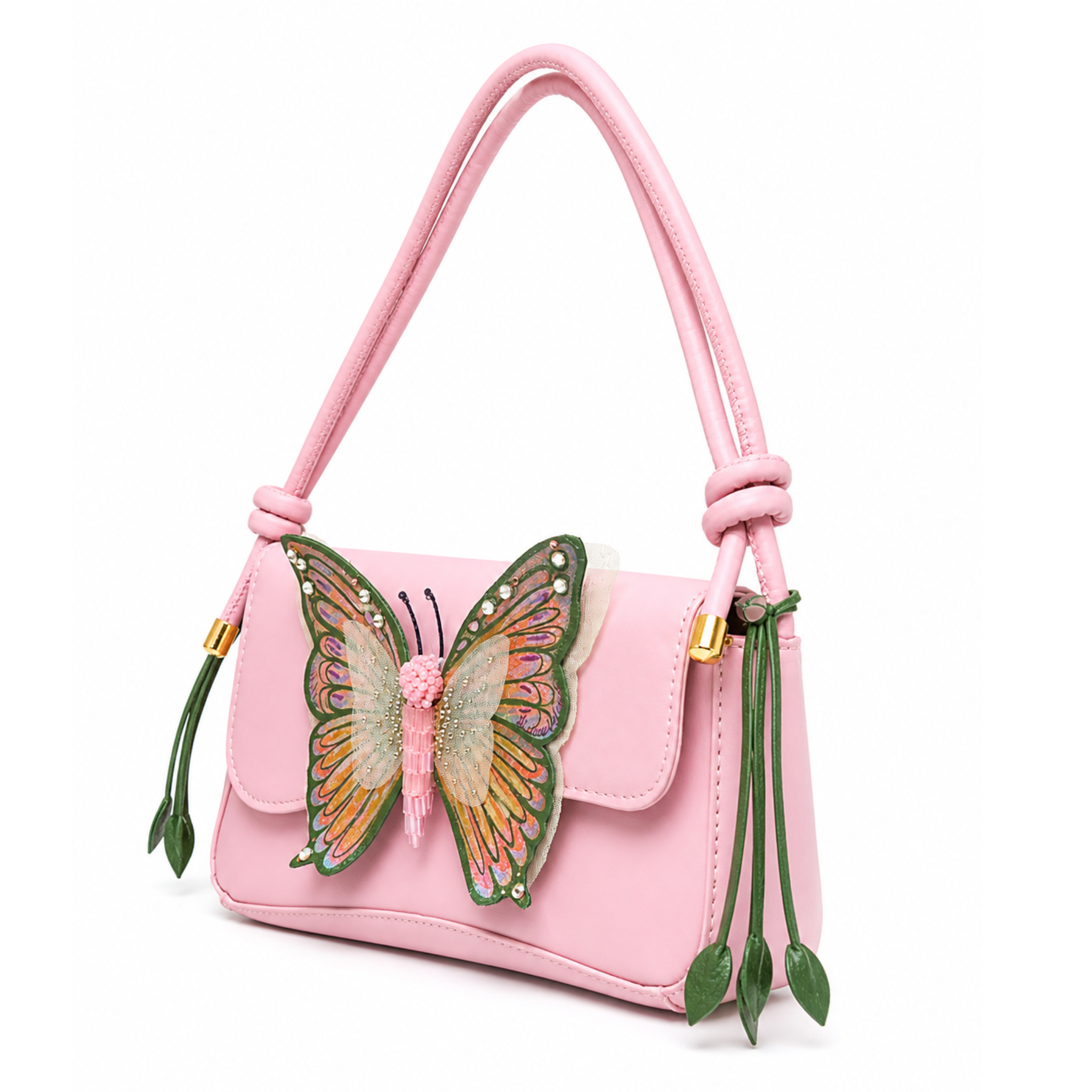 Tropical Flutter shoulder bag by Gianna Valente x Lets Bag It featuring vibrant tropical print and shoulder strap detail.
