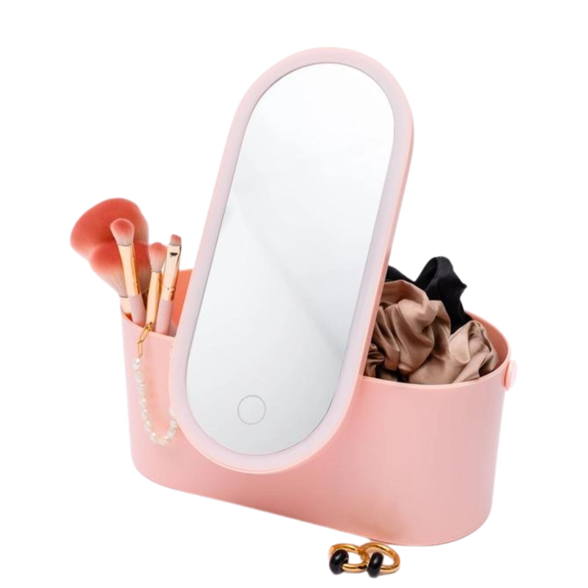 Portable Beauty Storage with LED Mirror