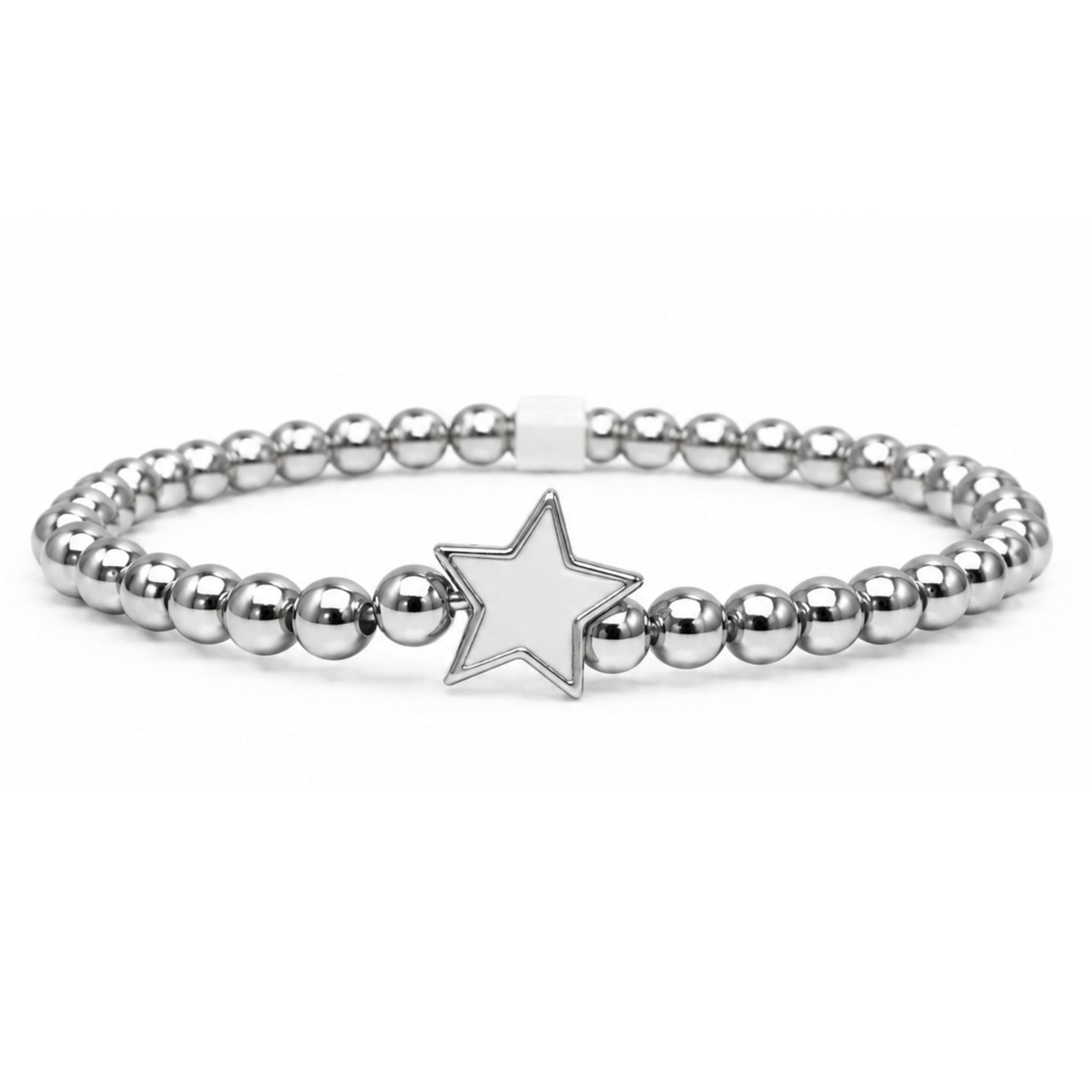 Star Enamel Beaded Stretch Bracelet