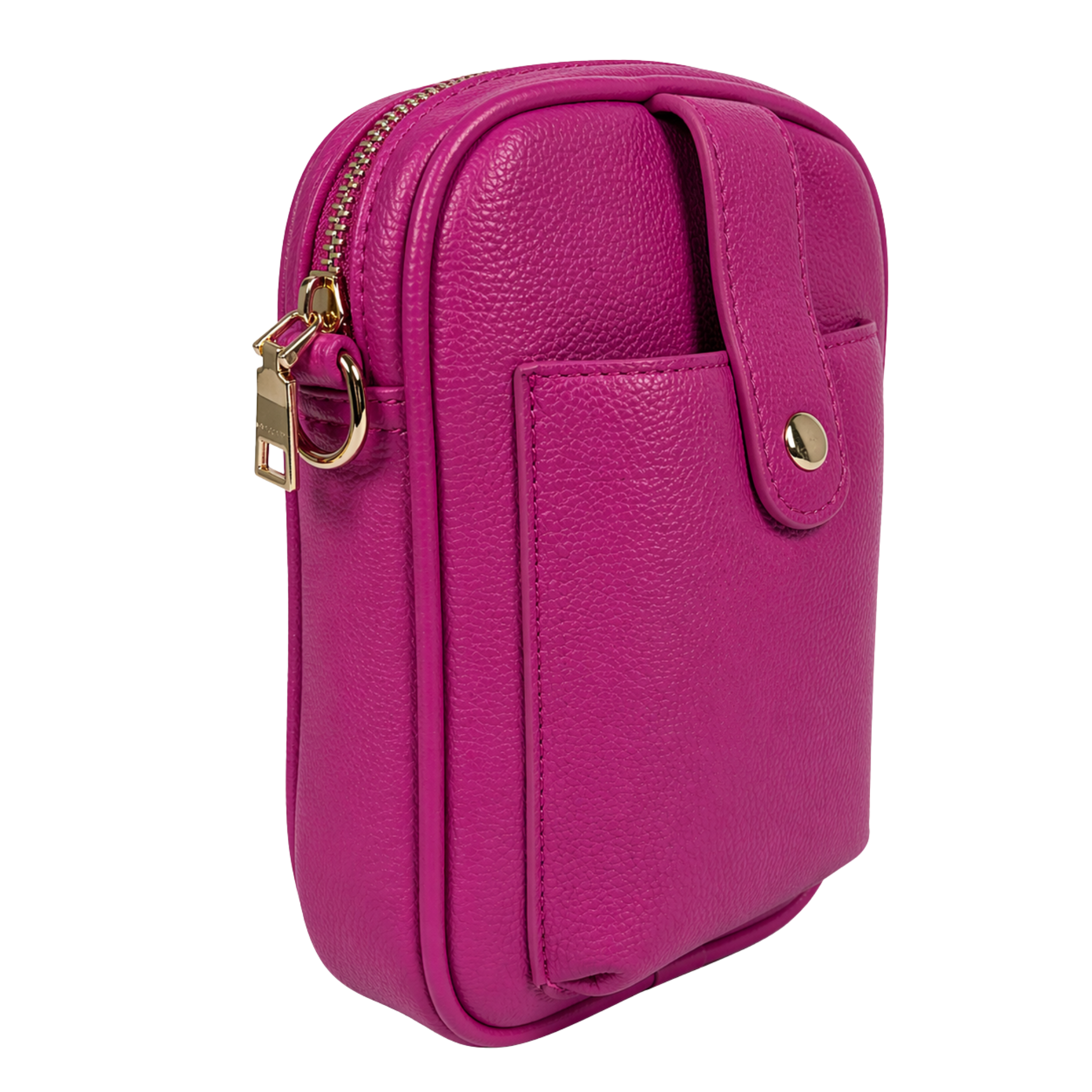 AHDORNED Maya vegan pebble leather crossbody handbag with adjustable strap and minimalist design, shown in natural light.