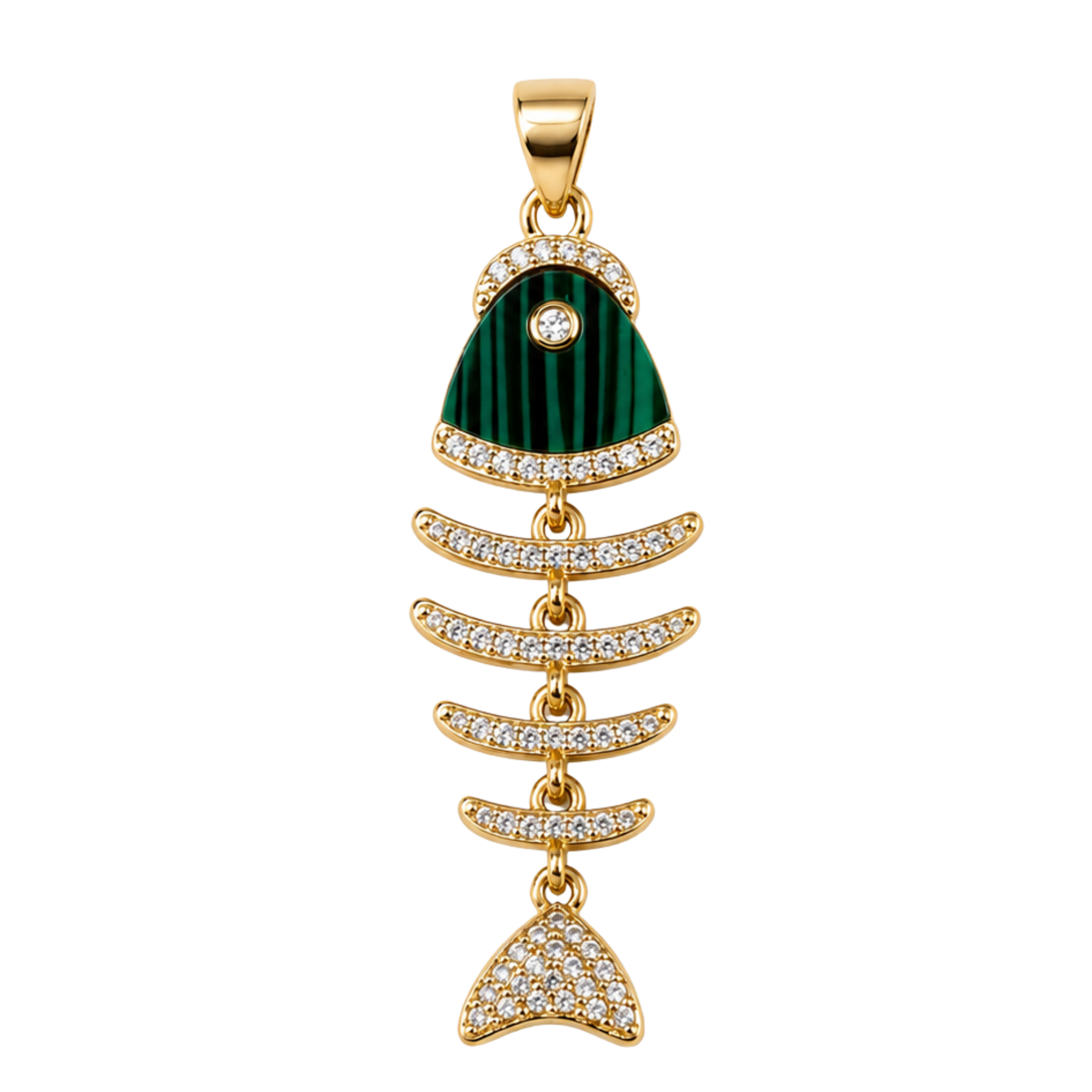 Jeweled Fishbone Charm
