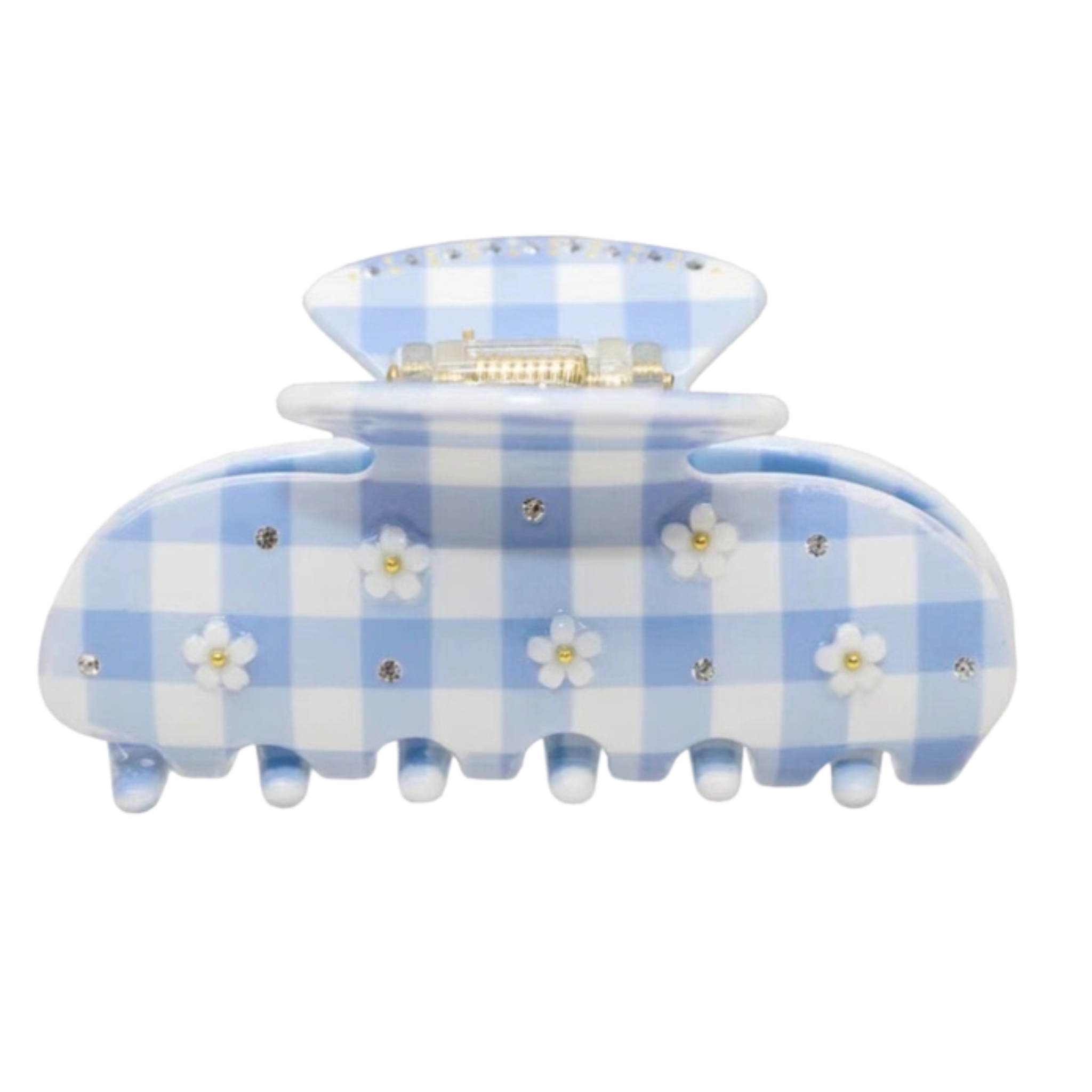 Gingham & Flower Hair Clip