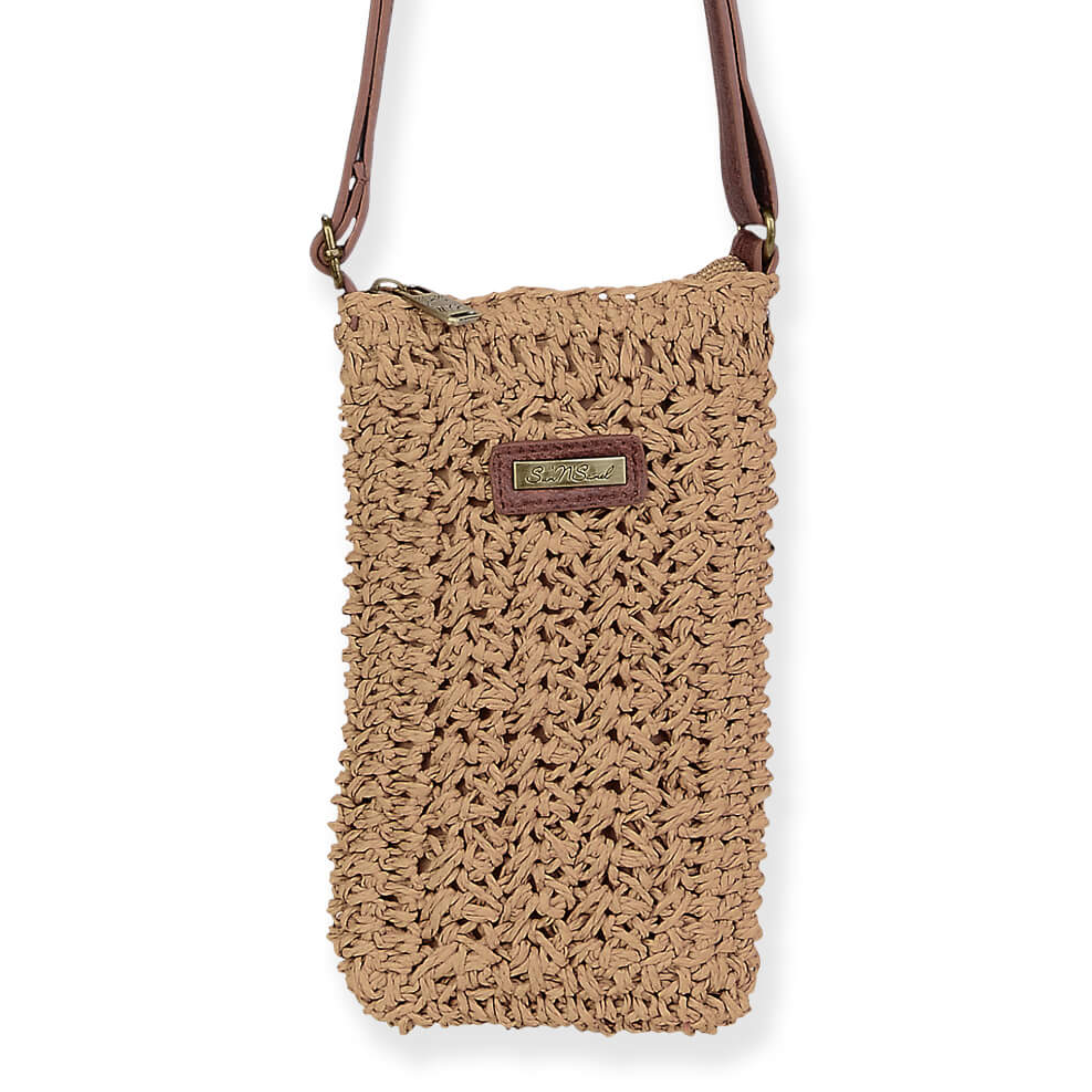 Sun n Sand paper crochet crossbody bag with intricate woven design, lightweight and stylish for everyday use.