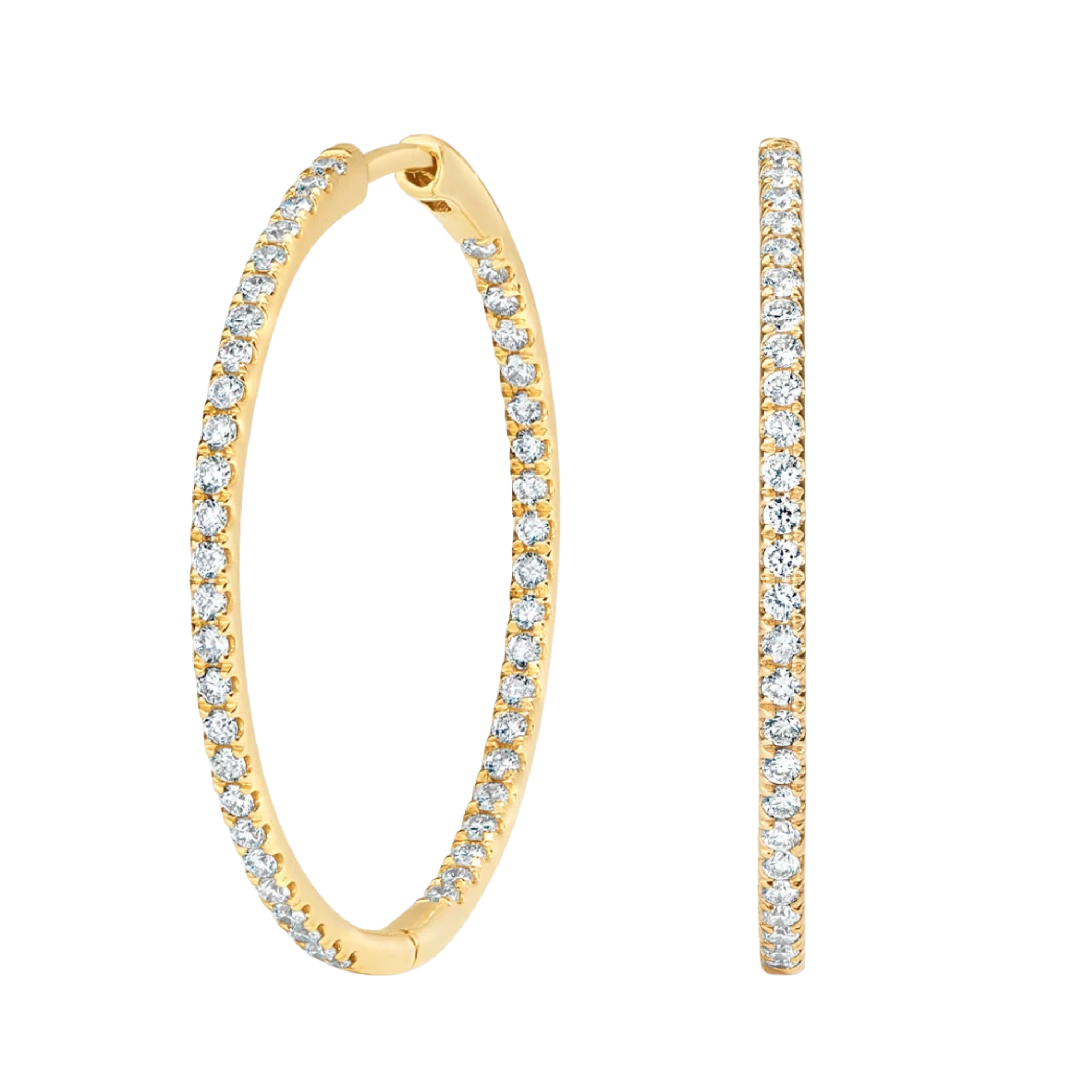 CZ Sterling Silver Large Wrap Around Hoops