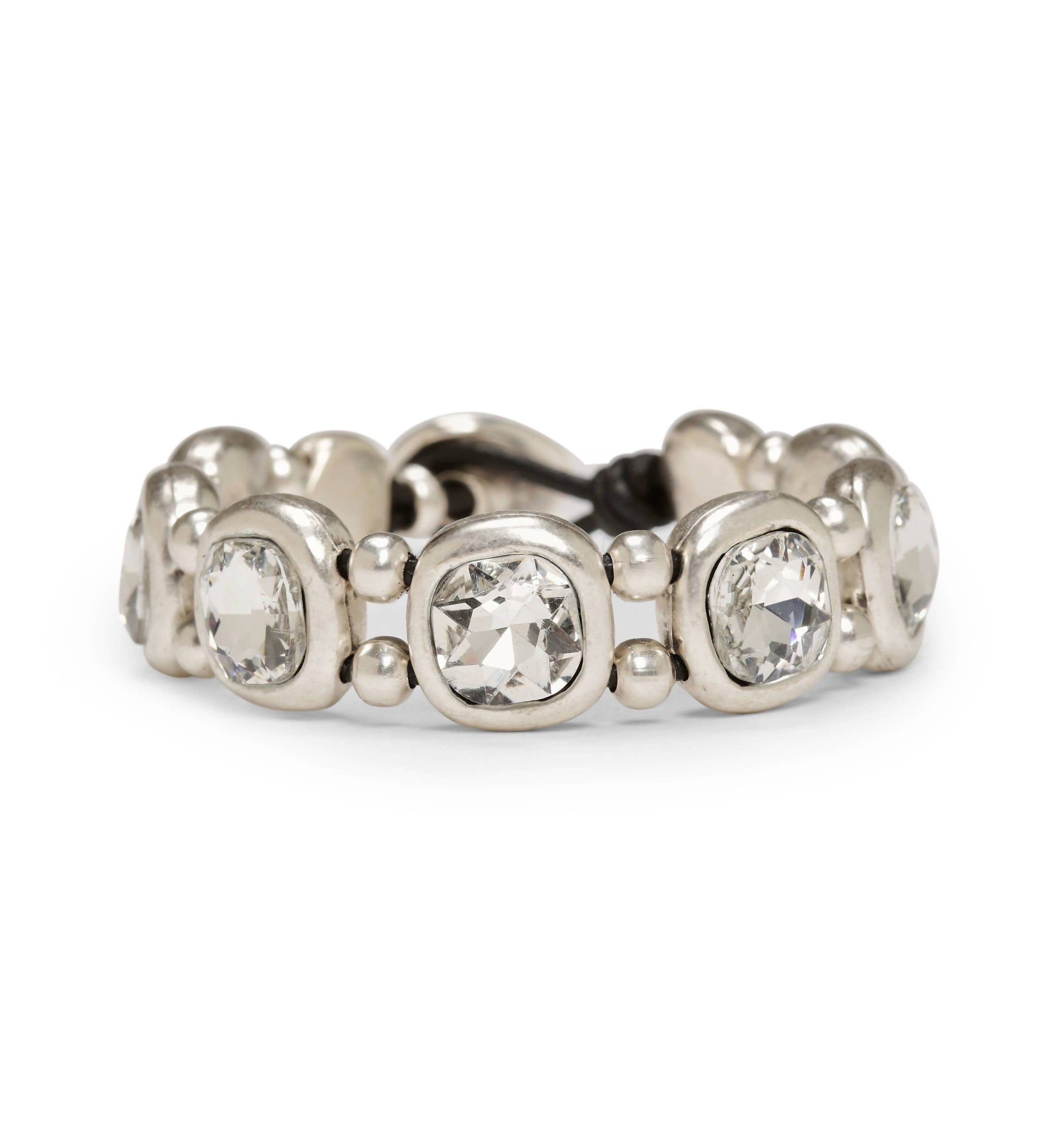 Handmade Pewter & Crystal Bracelet - NB2143